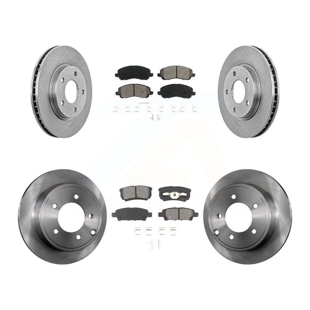 Front Rear Disc Brake Rotors And Semi Metallic Pads Kit Mitsubishi