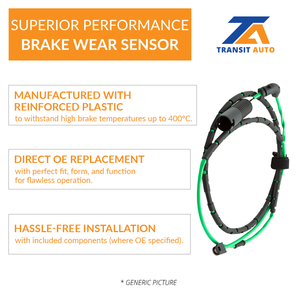 Front Rear Ceramic Brake Pad Wear Sensor Kit (5Pc) For BMW 320i xDrive 328d 2.0L - Picture 4 of 12