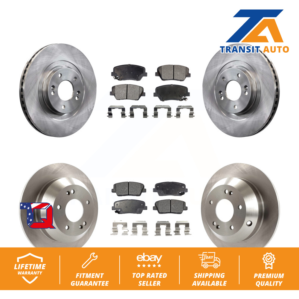 Front Rear Disc Brake Rotor & Ceramic Pad For Hyundai Santa Fe Sport