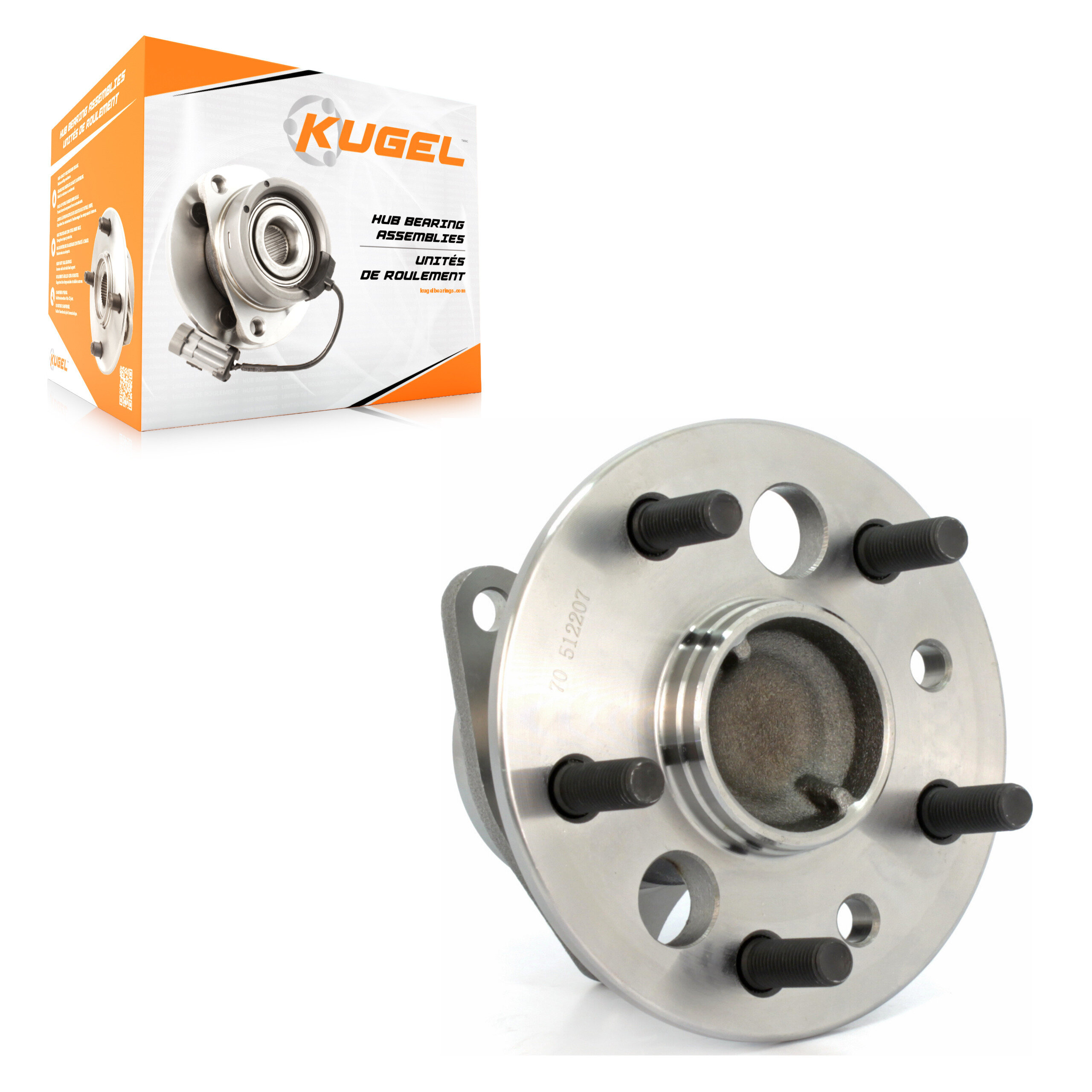 Kugel - 70-512207 - Rear Right Wheel Bearing and Hub Assembly