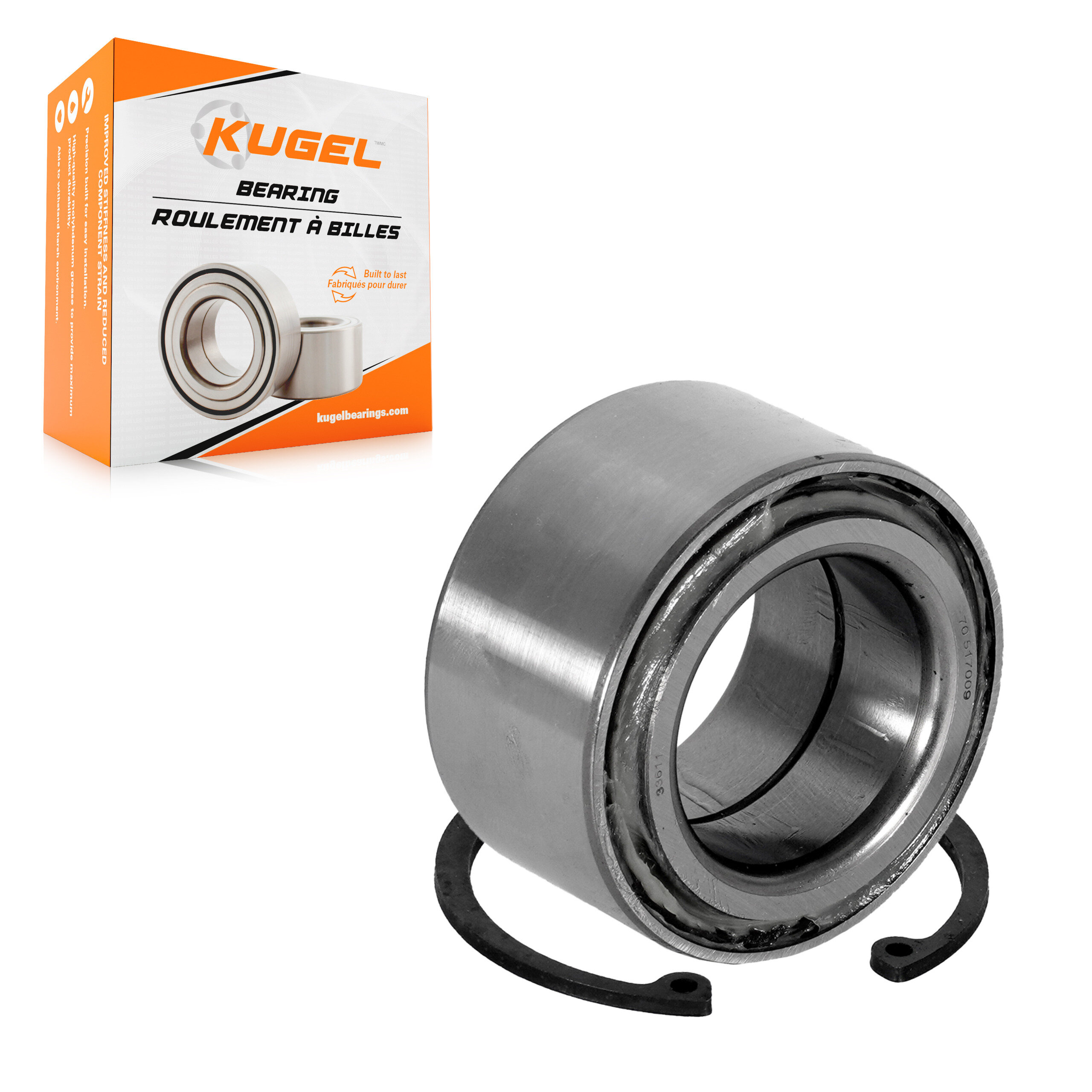Kugel - 70-517009 - Front Inner Wheel Bearing and Race Set