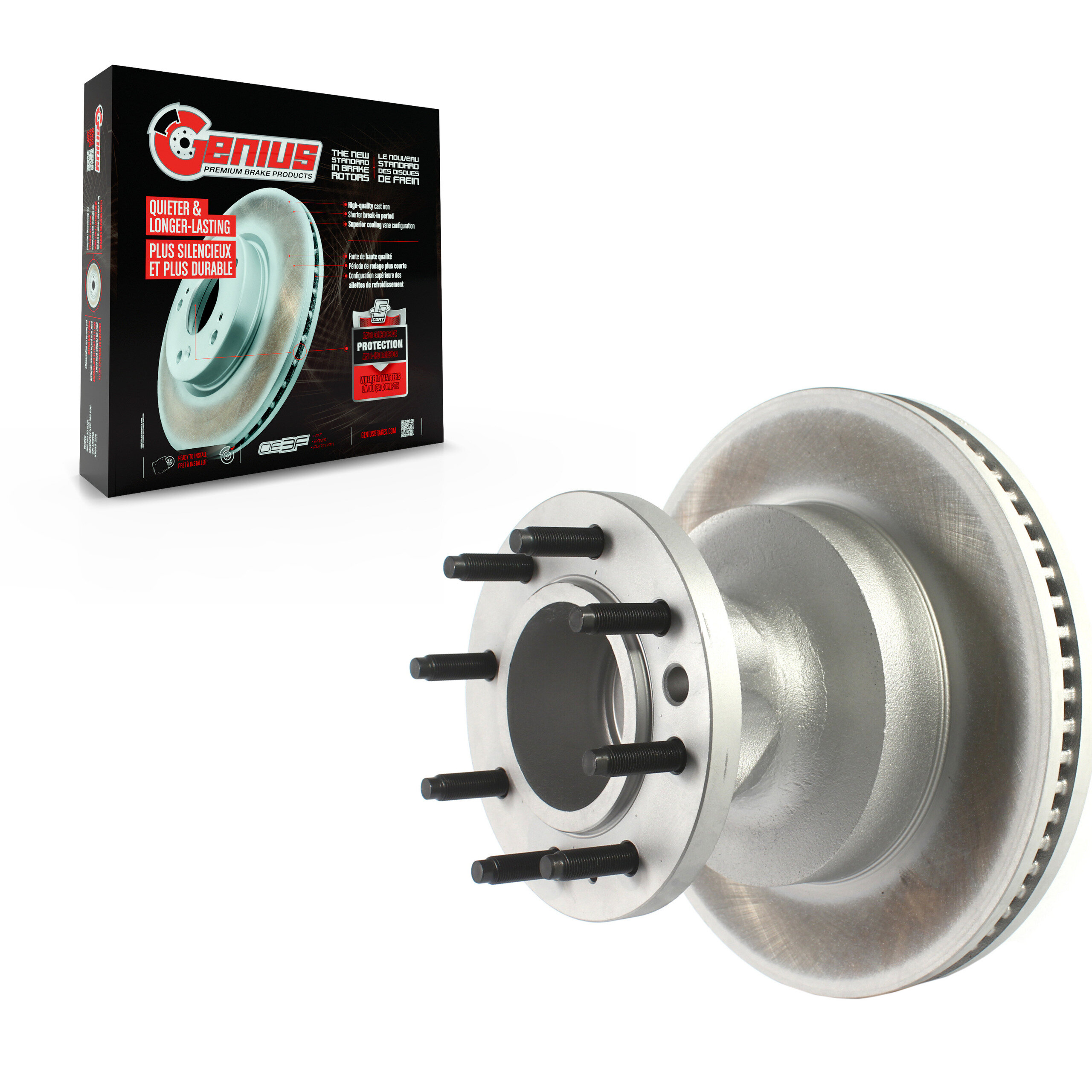 Genius - GCR-680626 - Front Disc Brake Rotor and Hub Assembly