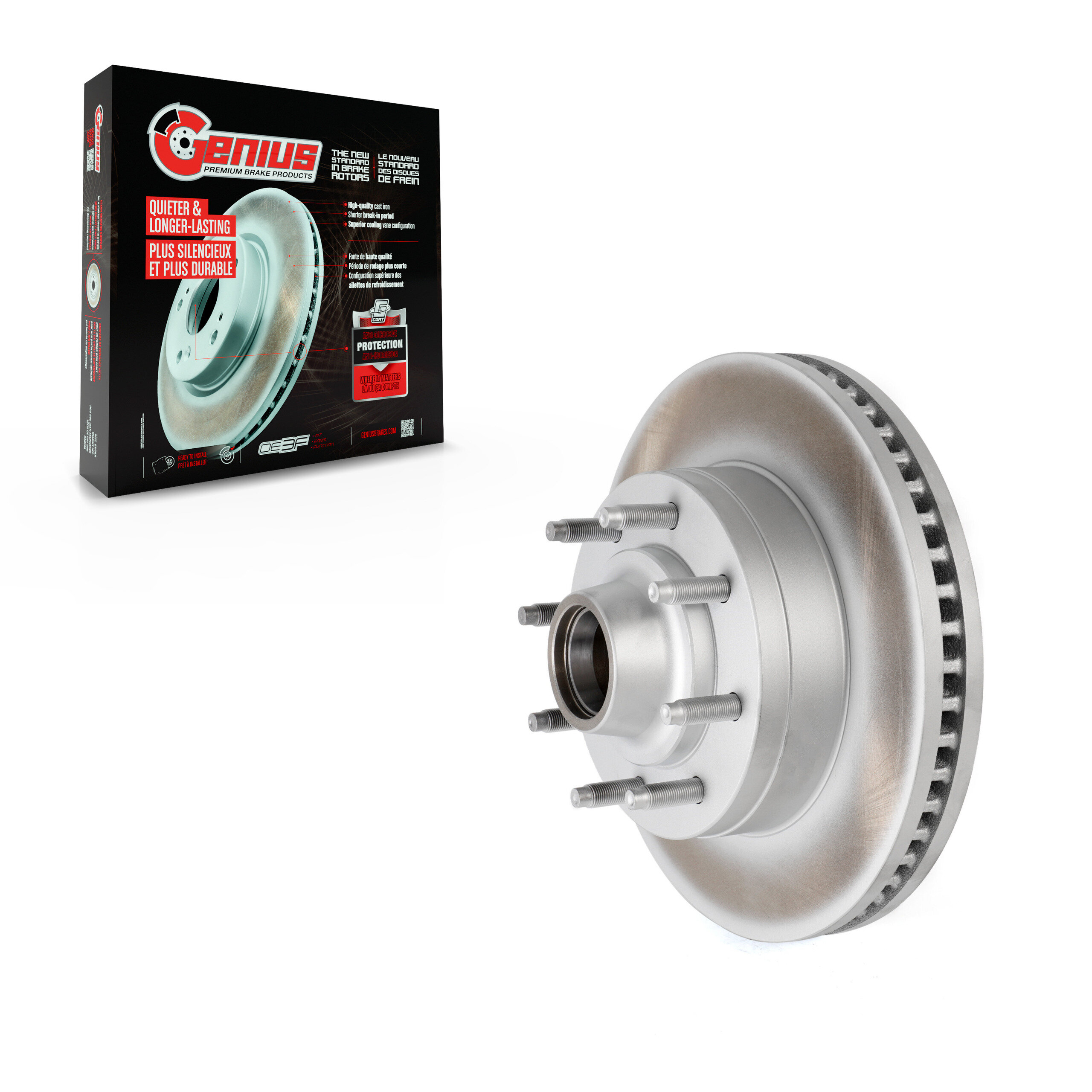 Genius - GCR-680681 - Front Disc Brake Rotor and Hub Assembly