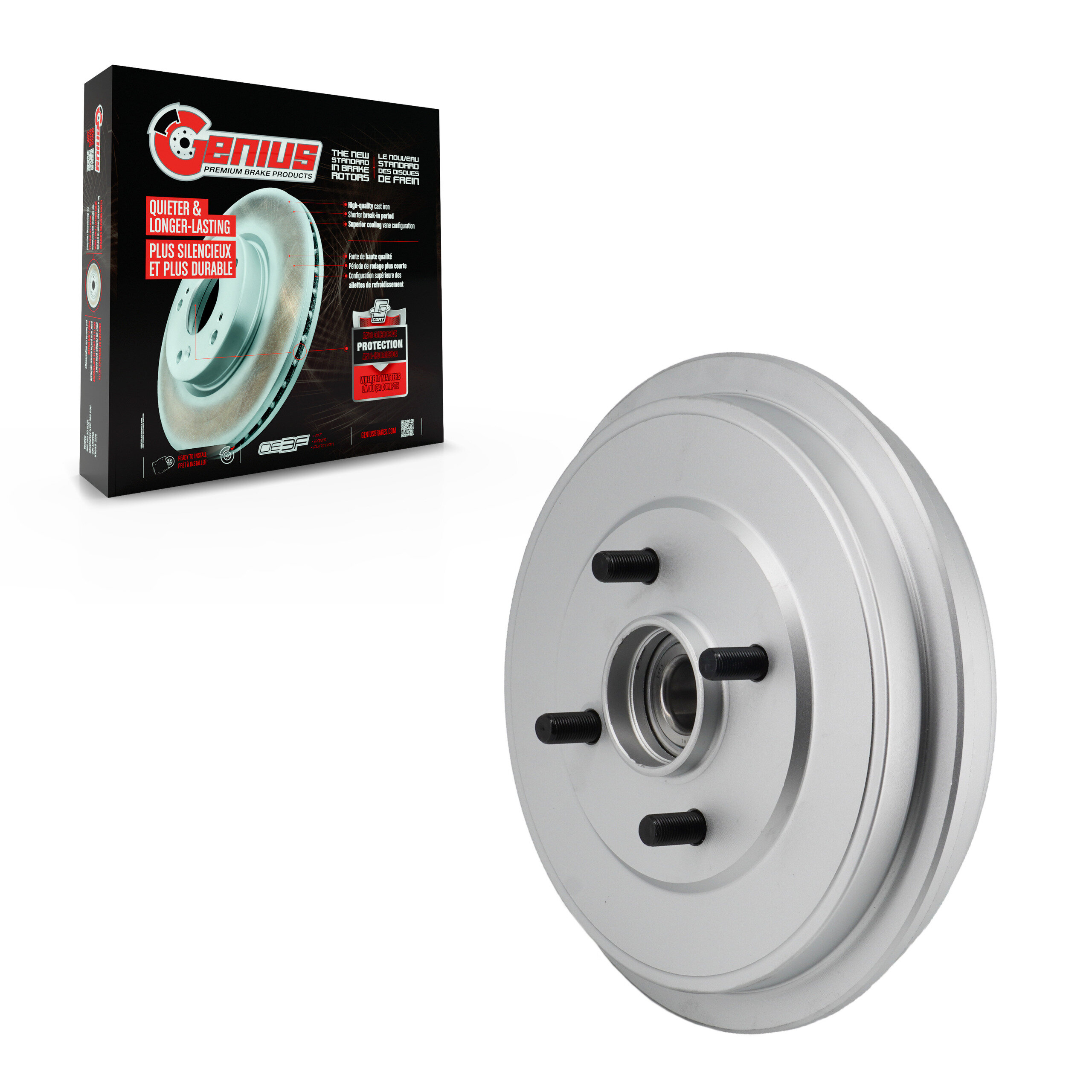 Genius - GCR-97836C - Rear Drum Brake and Hub Assembly