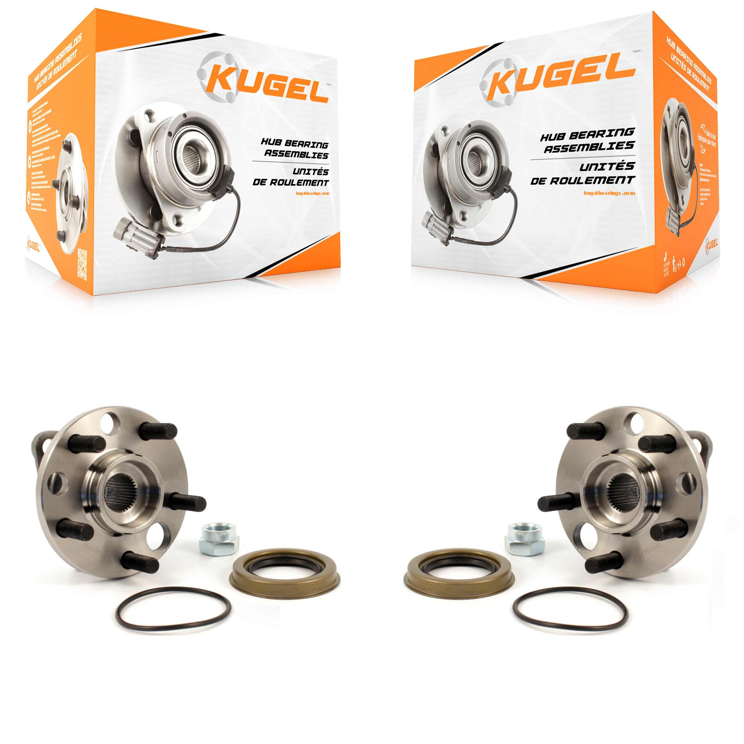 Kugel - K70-100244 - Front Wheel Bearing and Hub Assembly Kits