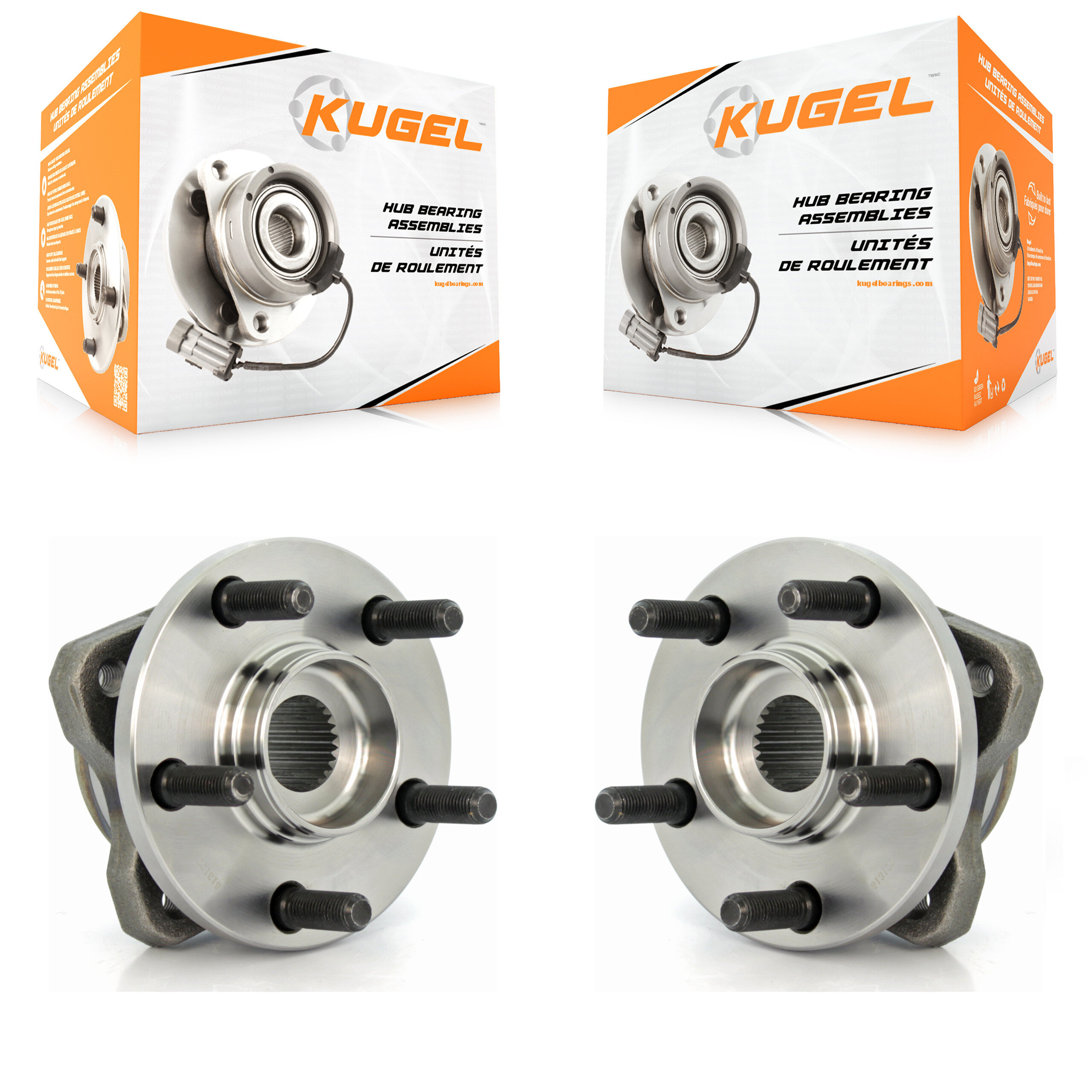 Kugel - K70-100255 - Front Wheel Bearing and Hub Assembly Kits