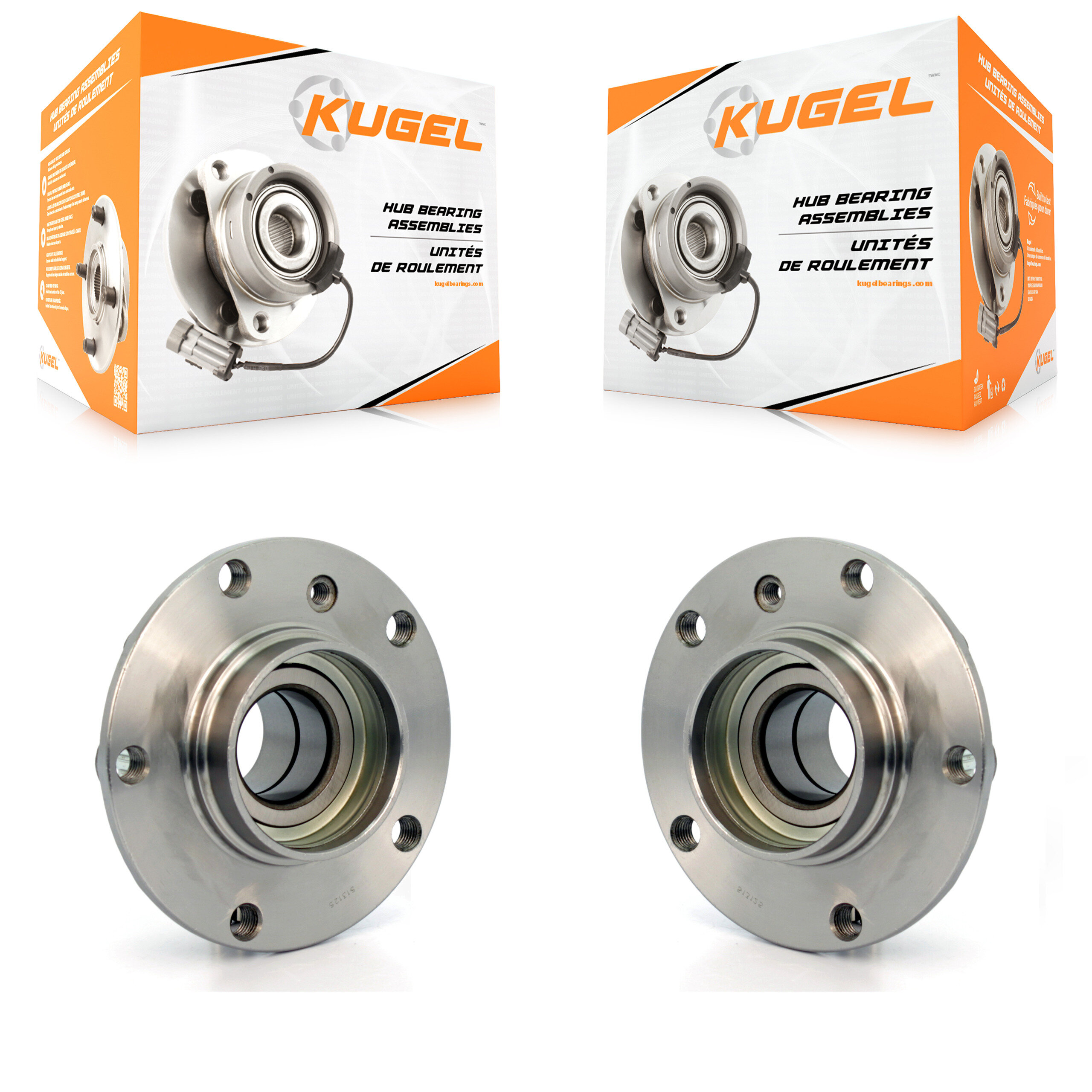 Kugel - K70-100258 - Front Wheel Bearing and Hub Assembly Kits