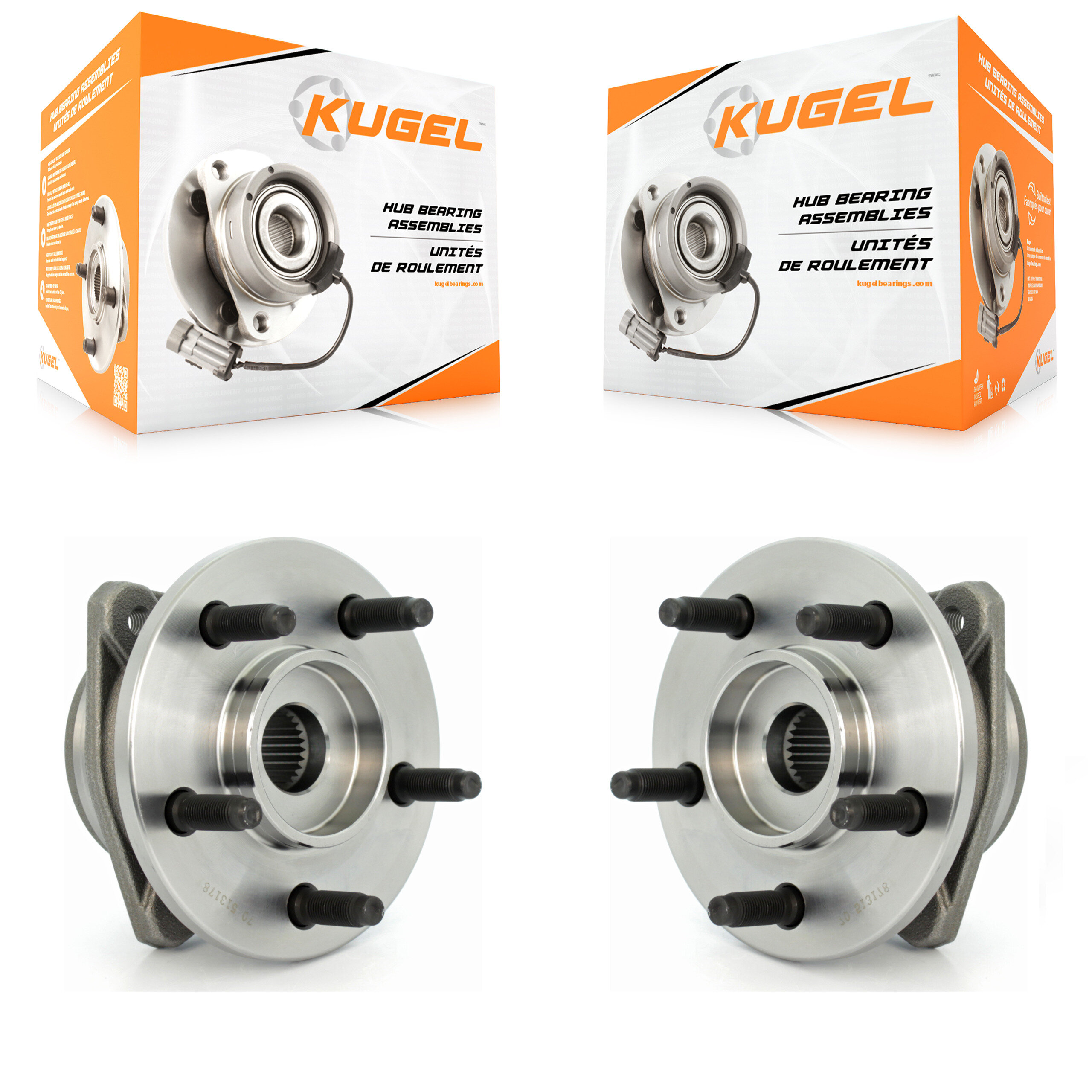 Kugel - K70-100270 - Front Wheel Bearing and Hub Assembly Kits