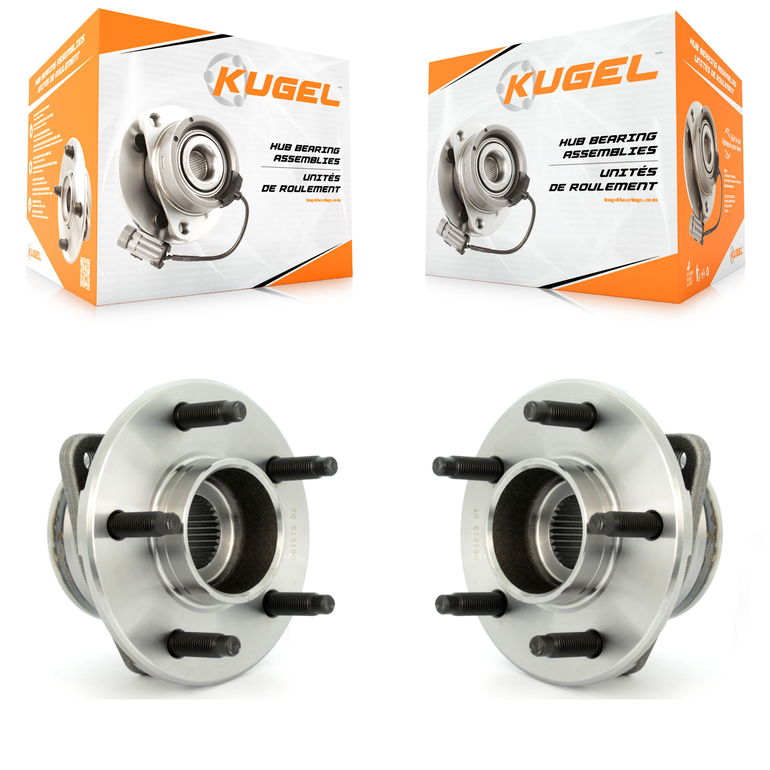 Kugel - K70-100274 - Front Wheel Bearing and Hub Assembly Kits