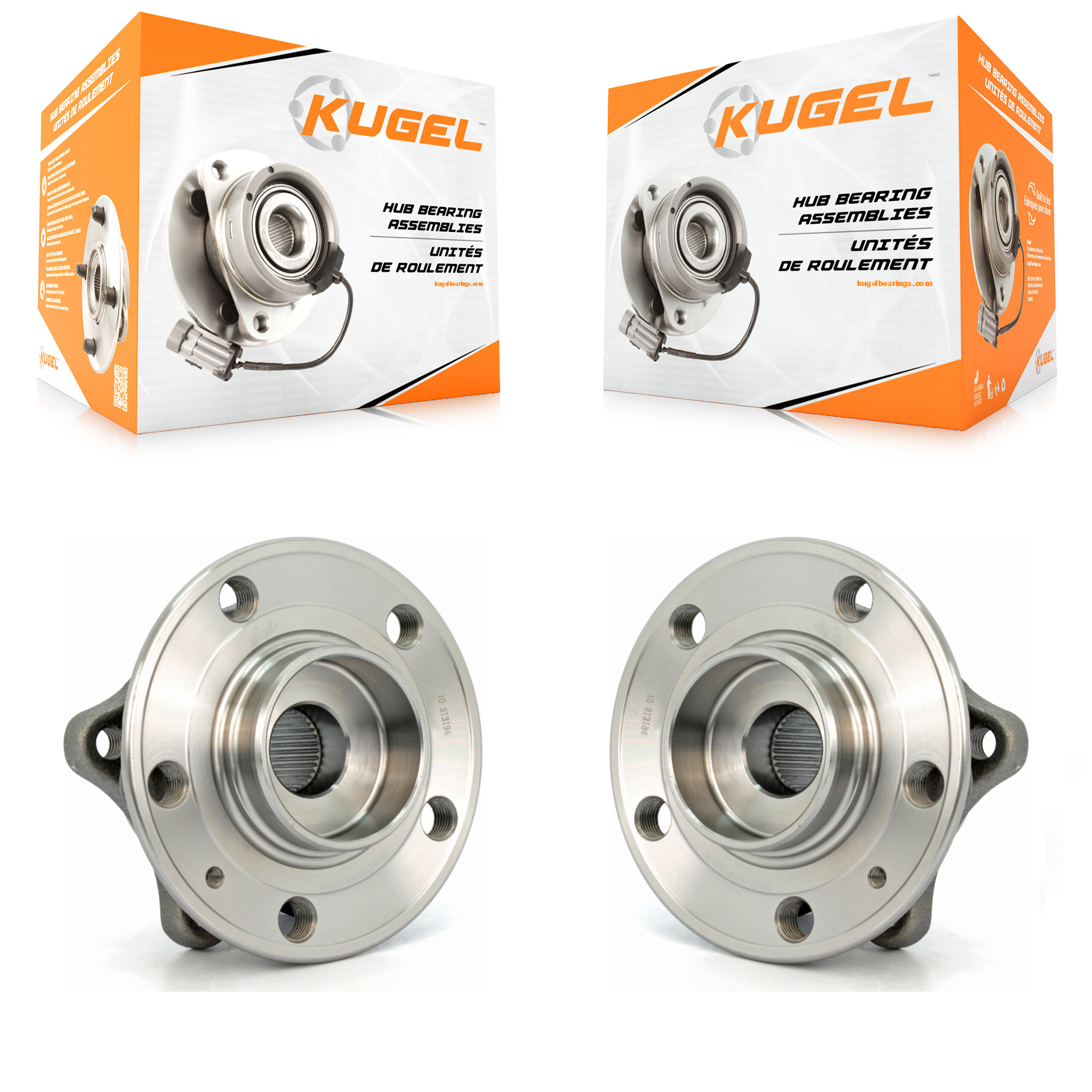 Kugel - K70-100278 - Front Wheel Bearing and Hub Assembly Kits