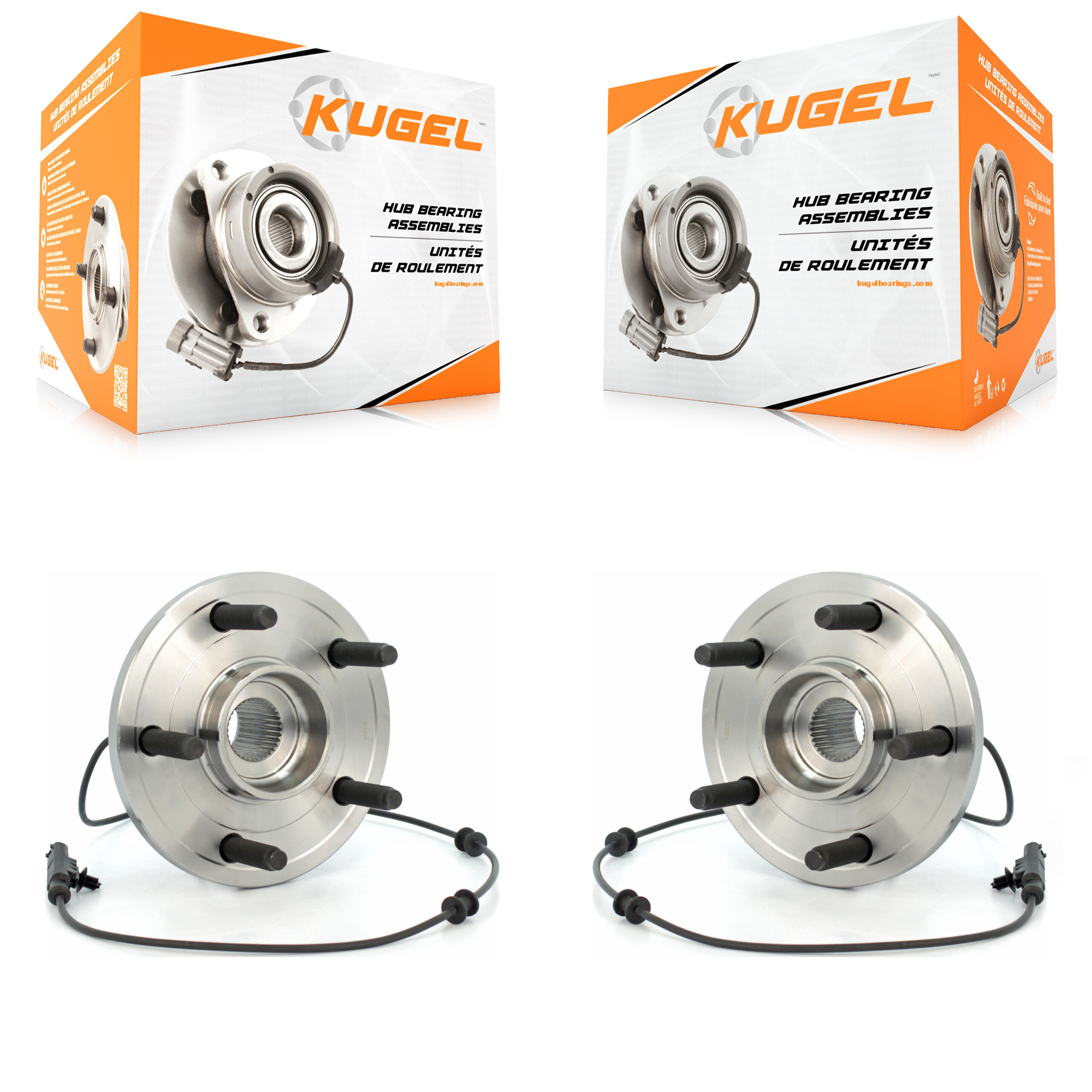 Kugel - K70-100285 - Front Wheel Bearing and Hub Assembly Kits