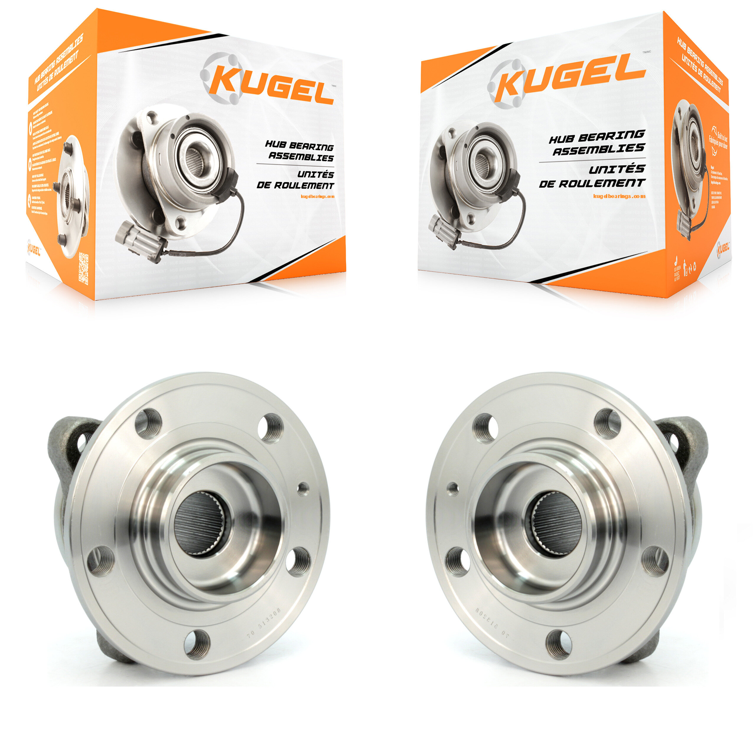 Kugel - K70-100286 - Front Wheel Bearing and Hub Assembly Kits