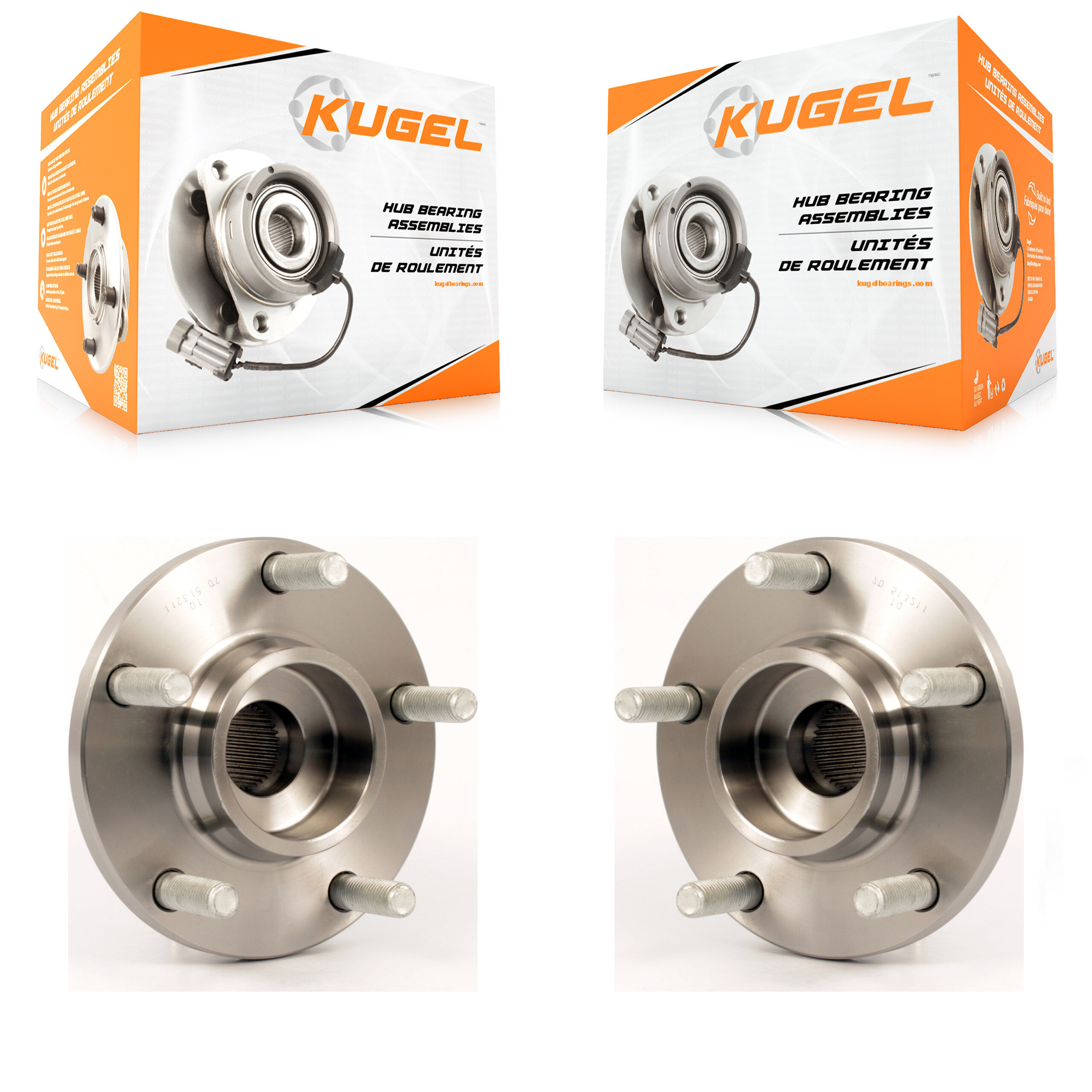 Kugel - K70-100288 - Front Wheel Bearing and Hub Assembly Kits