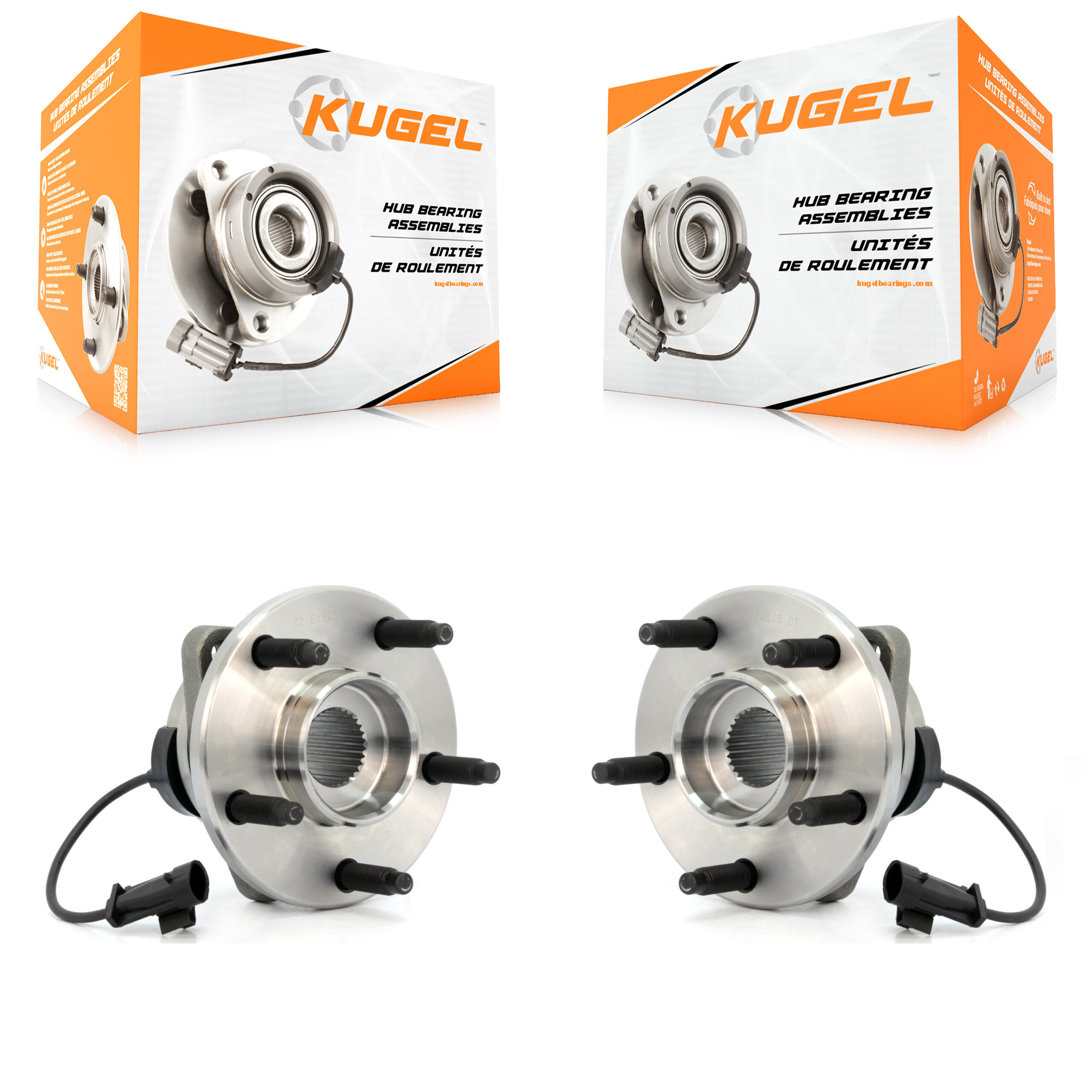 Kugel - K70-100289 - Front Wheel Bearing and Hub Assembly Kits