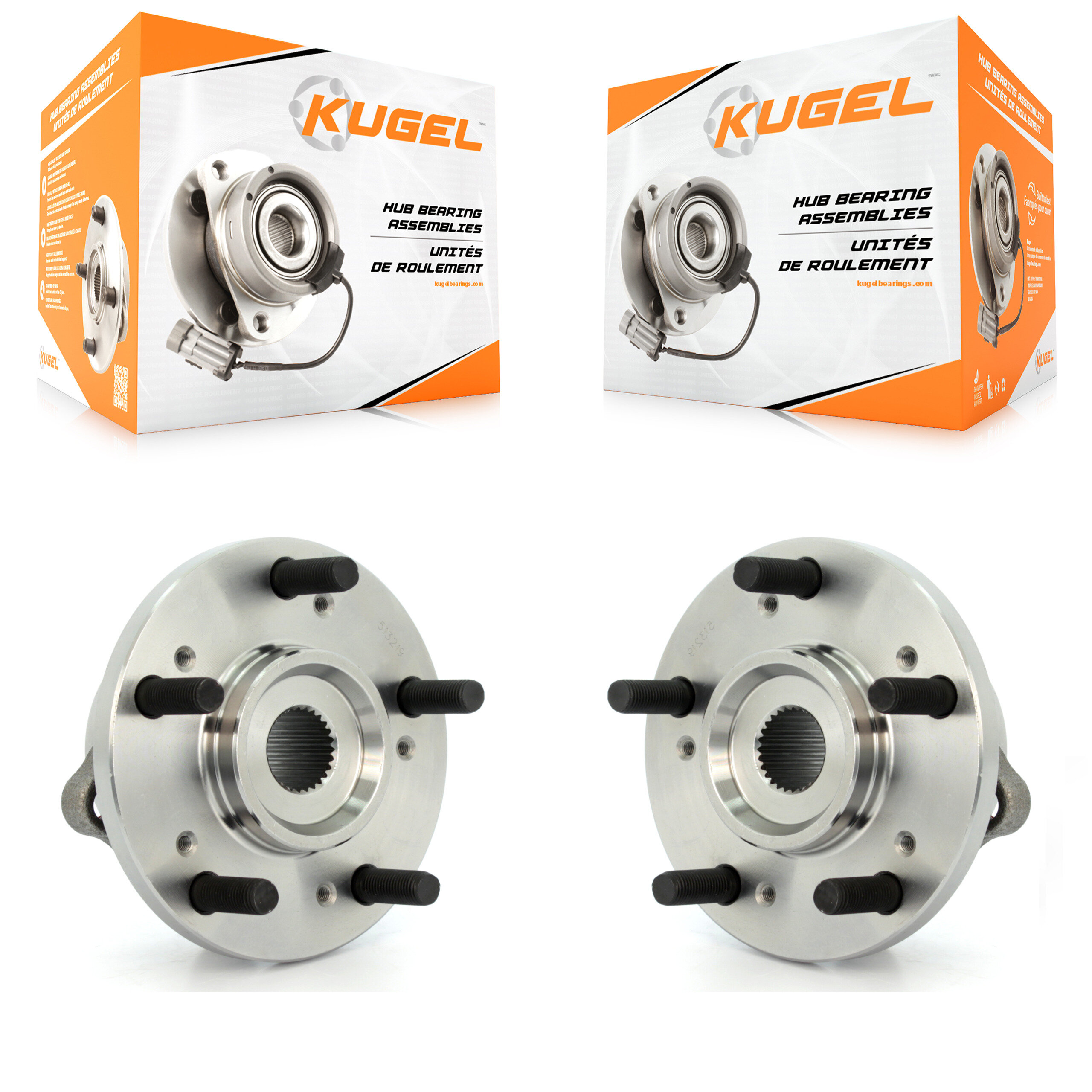Kugel - K70-100291 - Front Wheel Bearing and Hub Assembly Kits