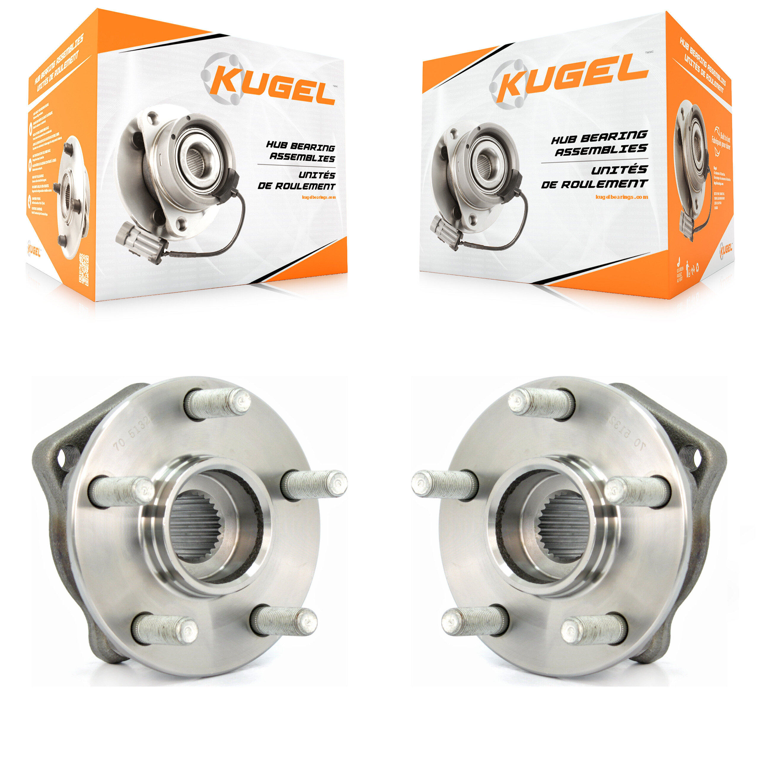 Kugel - K70-100292 - Front Wheel Bearing and Hub Assembly Kits