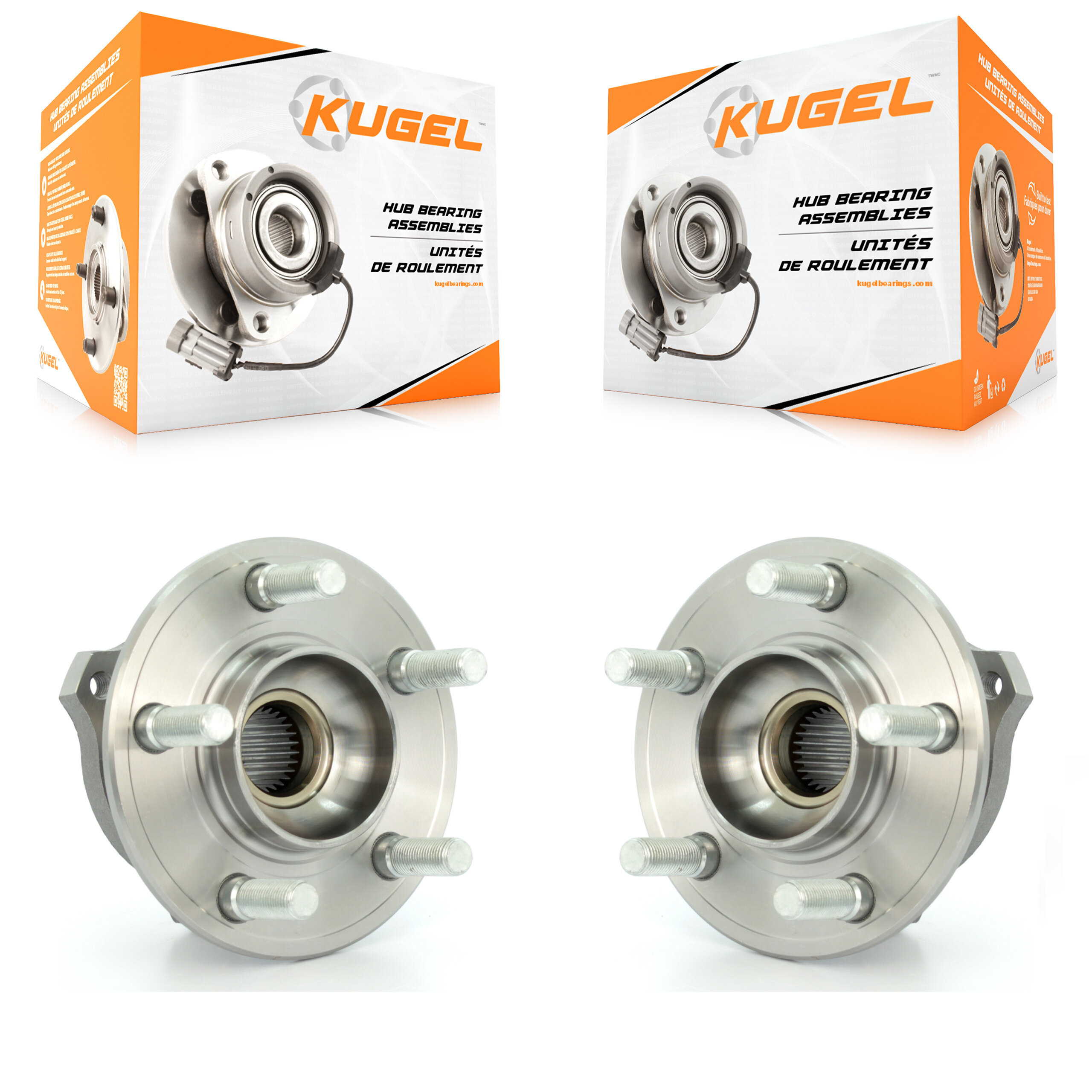 Kugel - K70-100297 - Front Wheel Bearing and Hub Assembly Kits