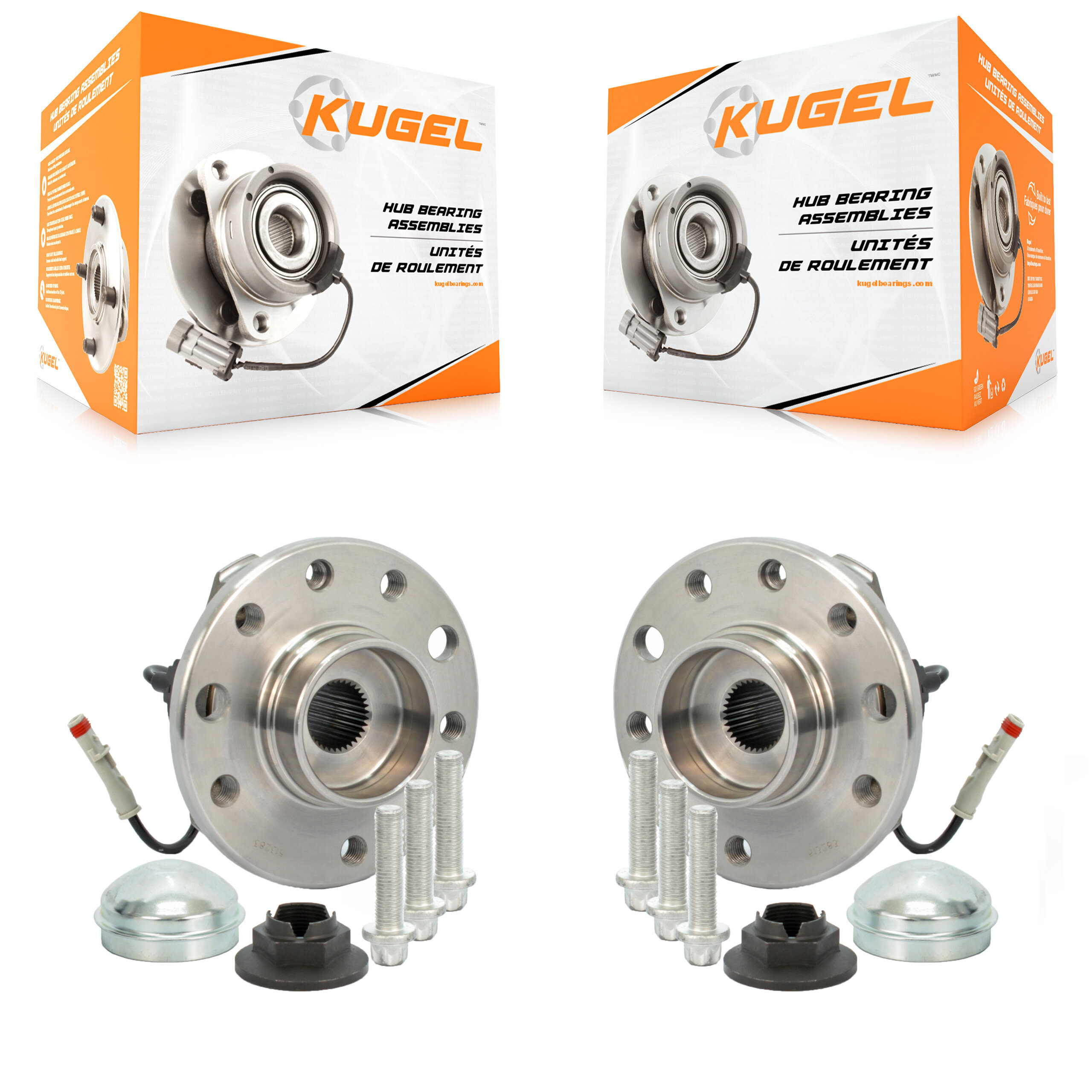 Kugel - K70-100334 - Front Wheel Bearing and Hub Assembly Kits