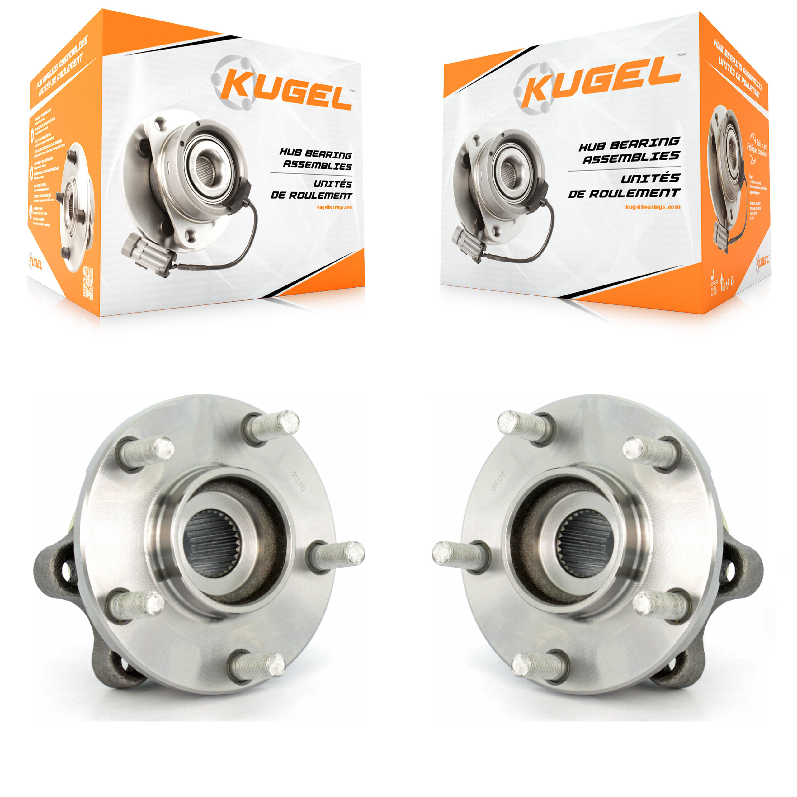 Kugel - K70-100350 - Front Wheel Bearing and Hub Assembly Kits