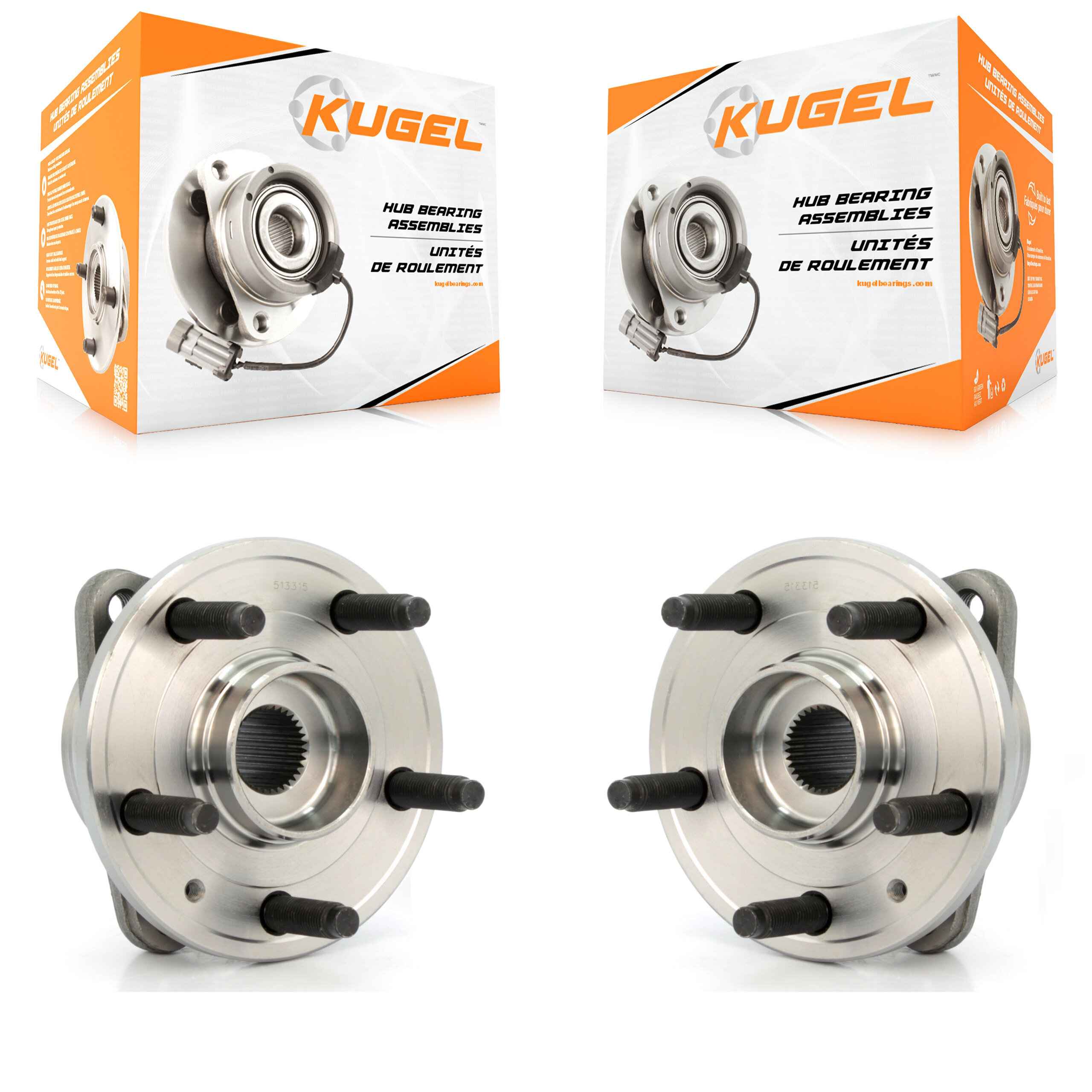 Kugel - K70-100351 - Front Wheel Bearing and Hub Assembly Kits