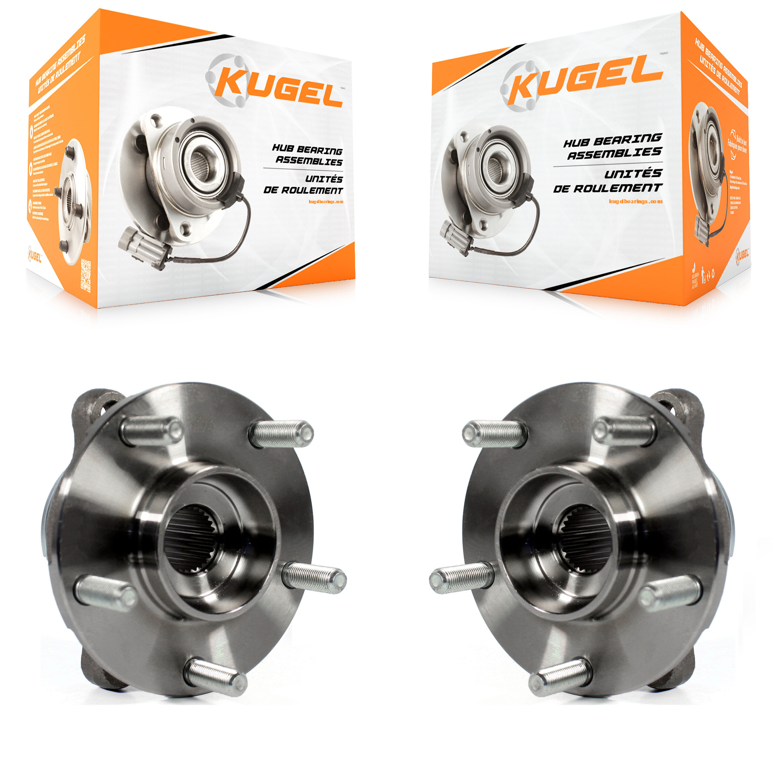 Kugel - K70-100358 - Front Wheel Bearing and Hub Assembly Kits