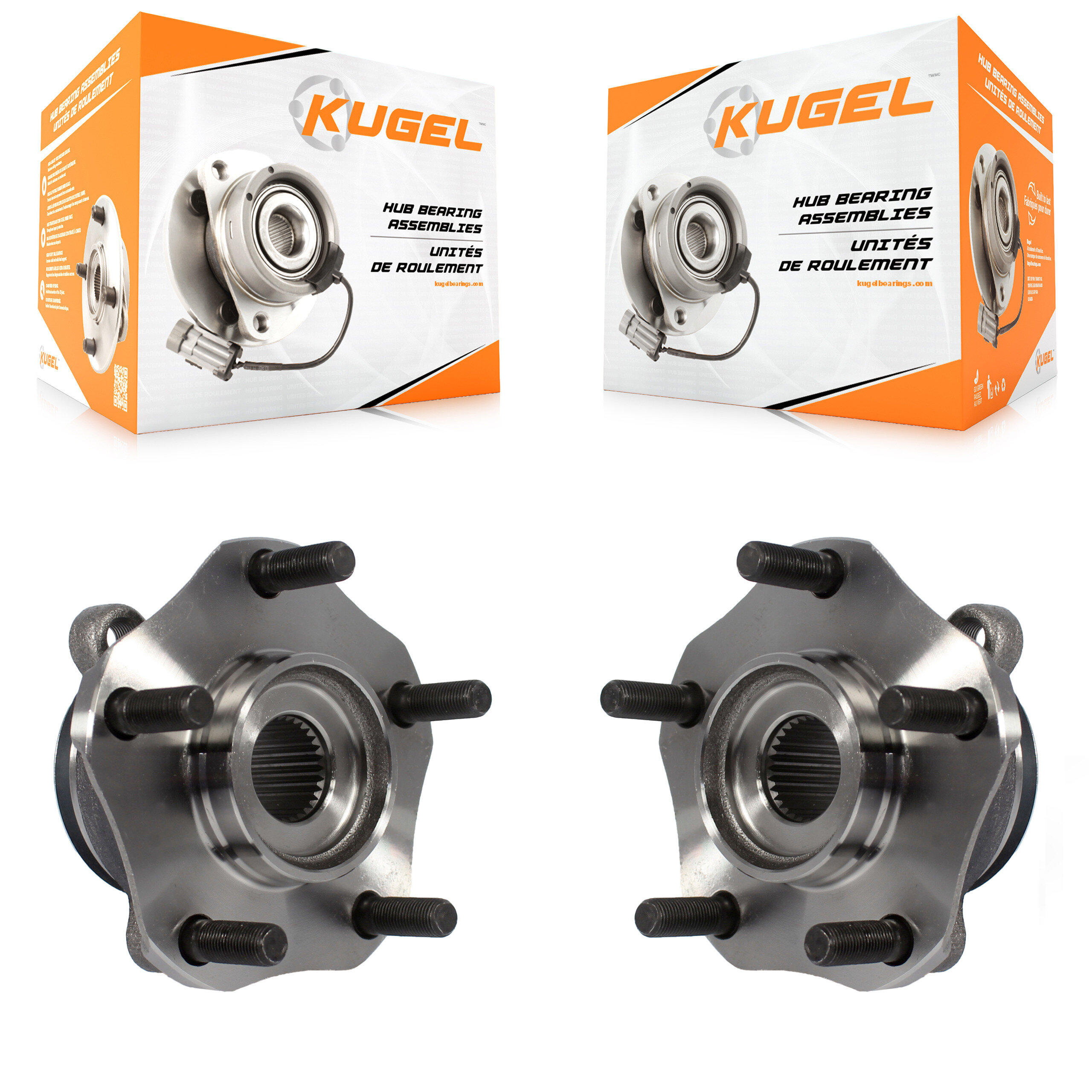 Kugel - K70-100369 - Front Wheel Bearing and Hub Assembly Kits