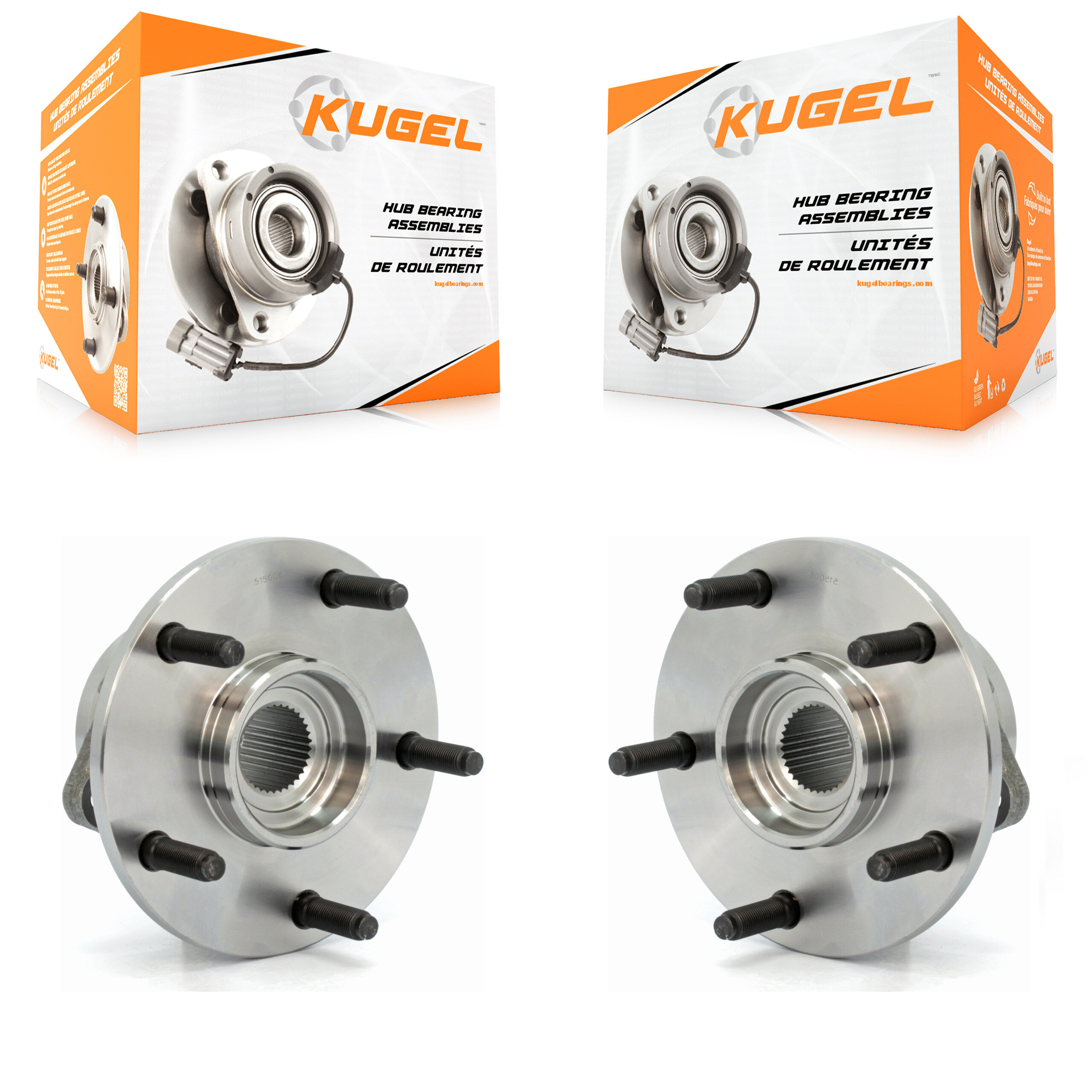 Kugel - K70-100373 - Front Wheel Bearing and Hub Assembly Kits