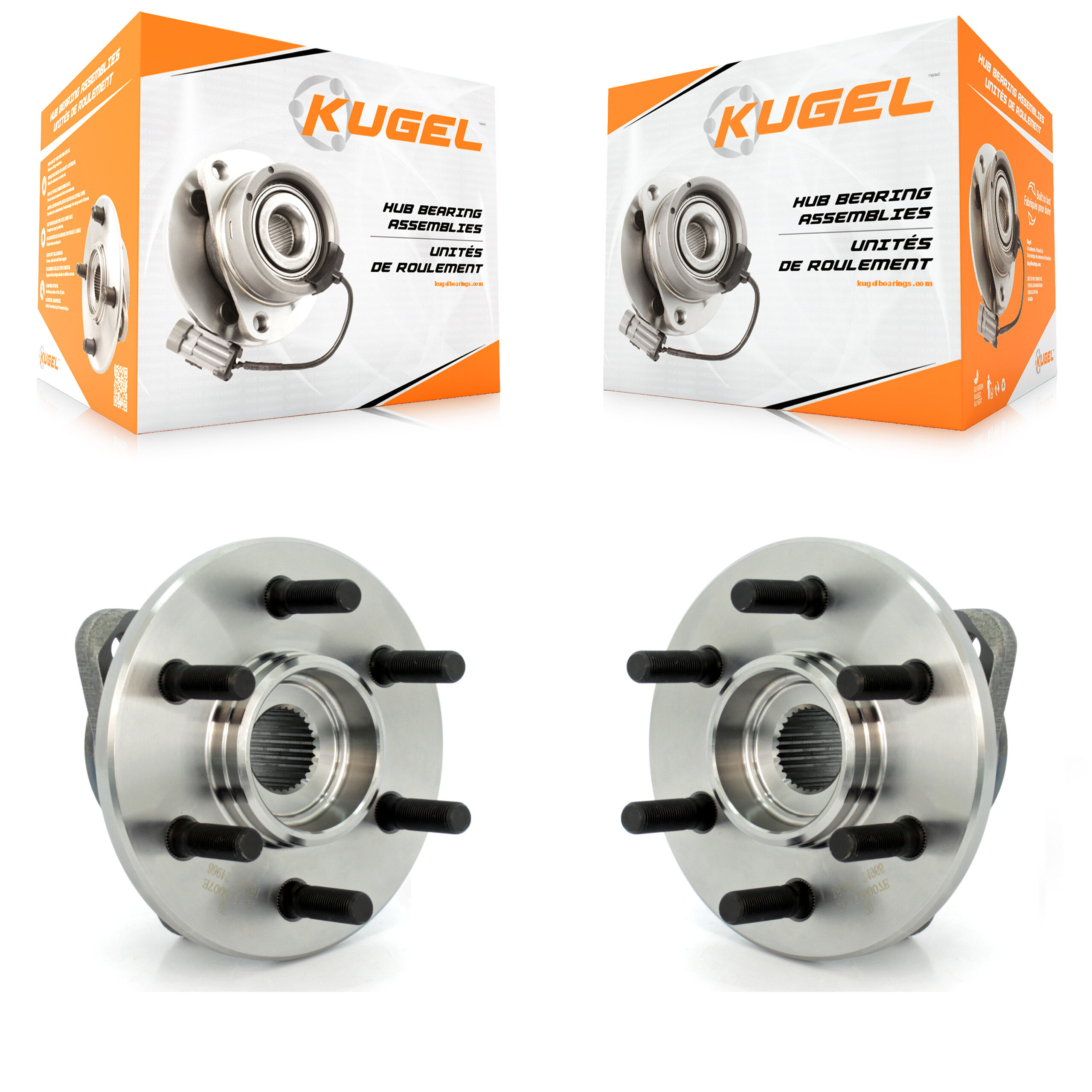 Kugel - K70-100374 - Front Wheel Bearing and Hub Assembly Kits