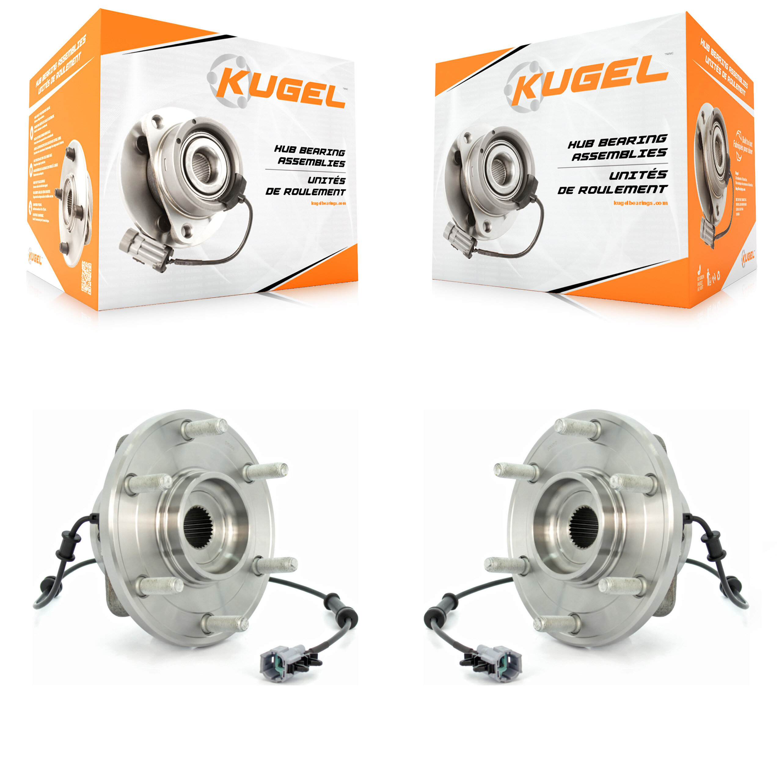 Kugel - K70-100410 - Front Wheel Bearing and Hub Assembly Kits
