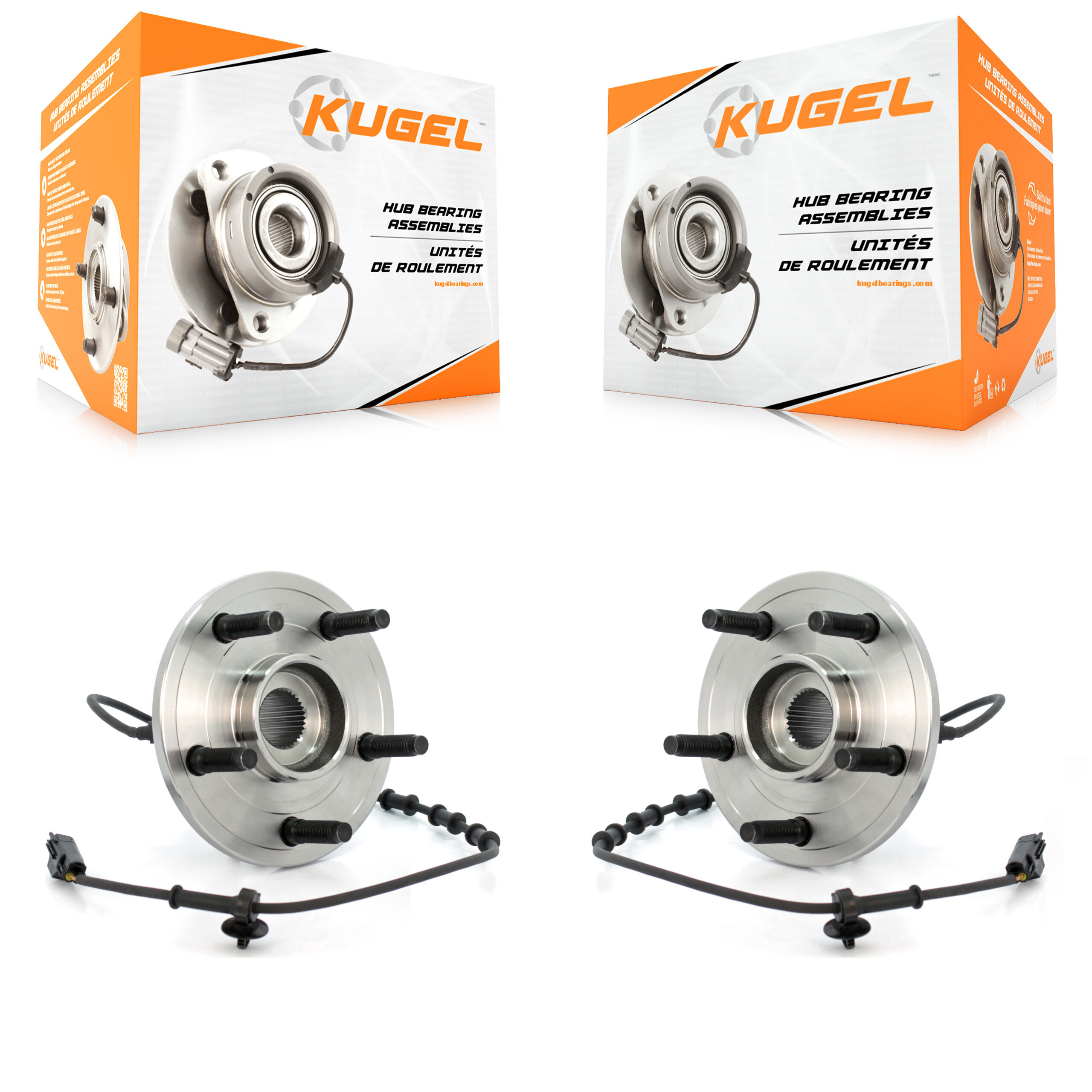 Kugel - K70-100413 - Front Wheel Bearing and Hub Assembly Kits