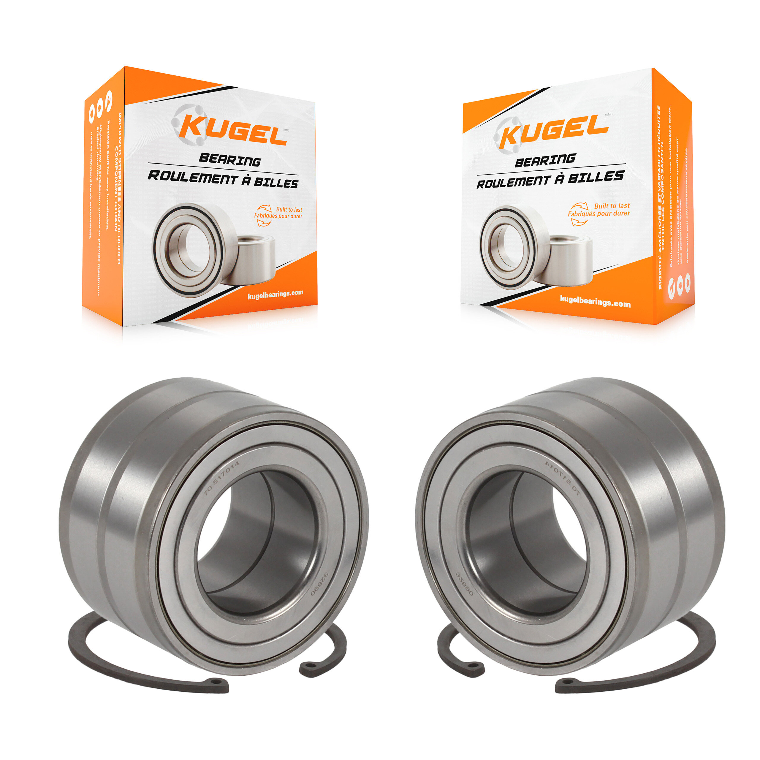 Kugel - K70-100484 - Front Wheel Bearing and Race Set Kits