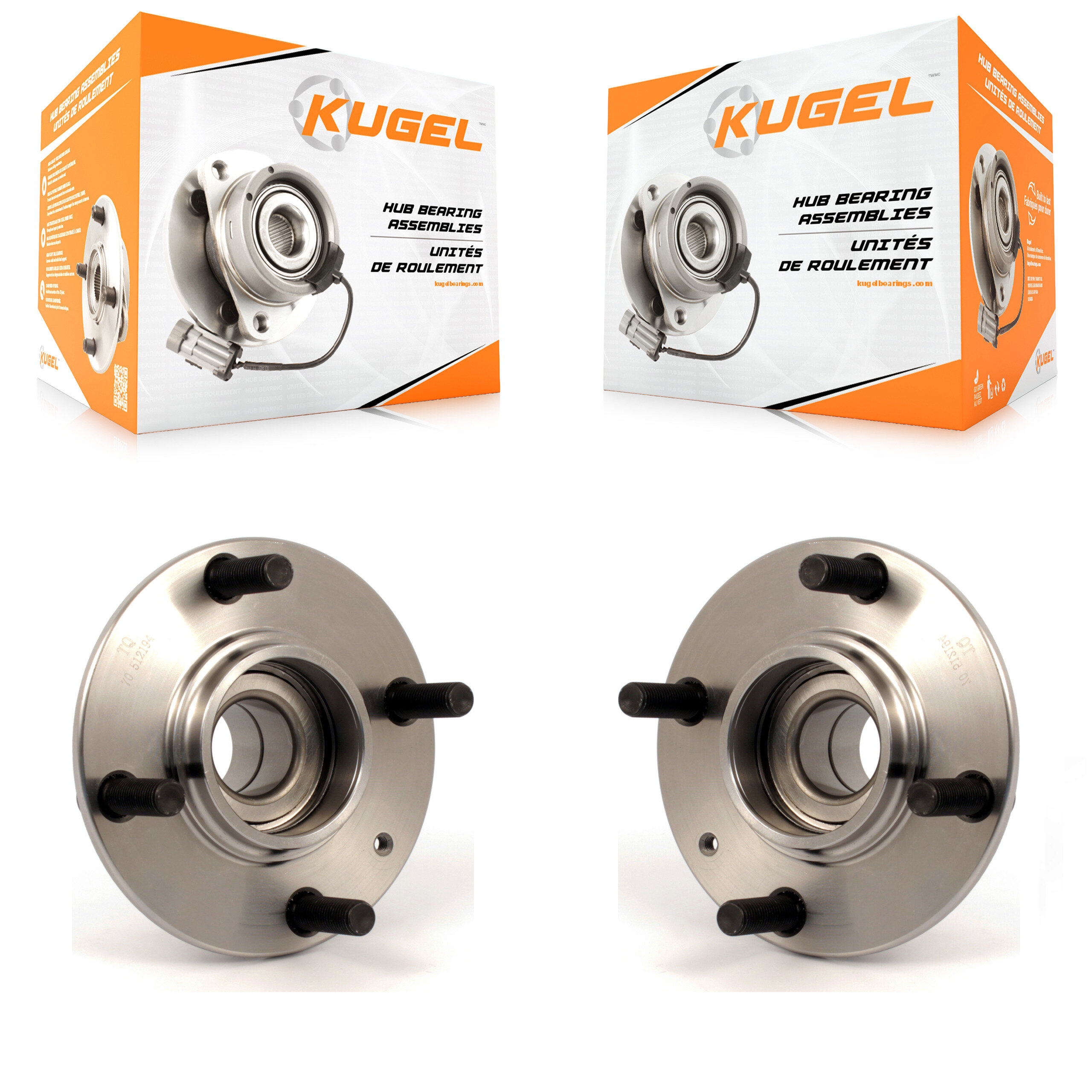 Kugel - K70-100596 - Rear Wheel Bearing and Hub Assembly Kits