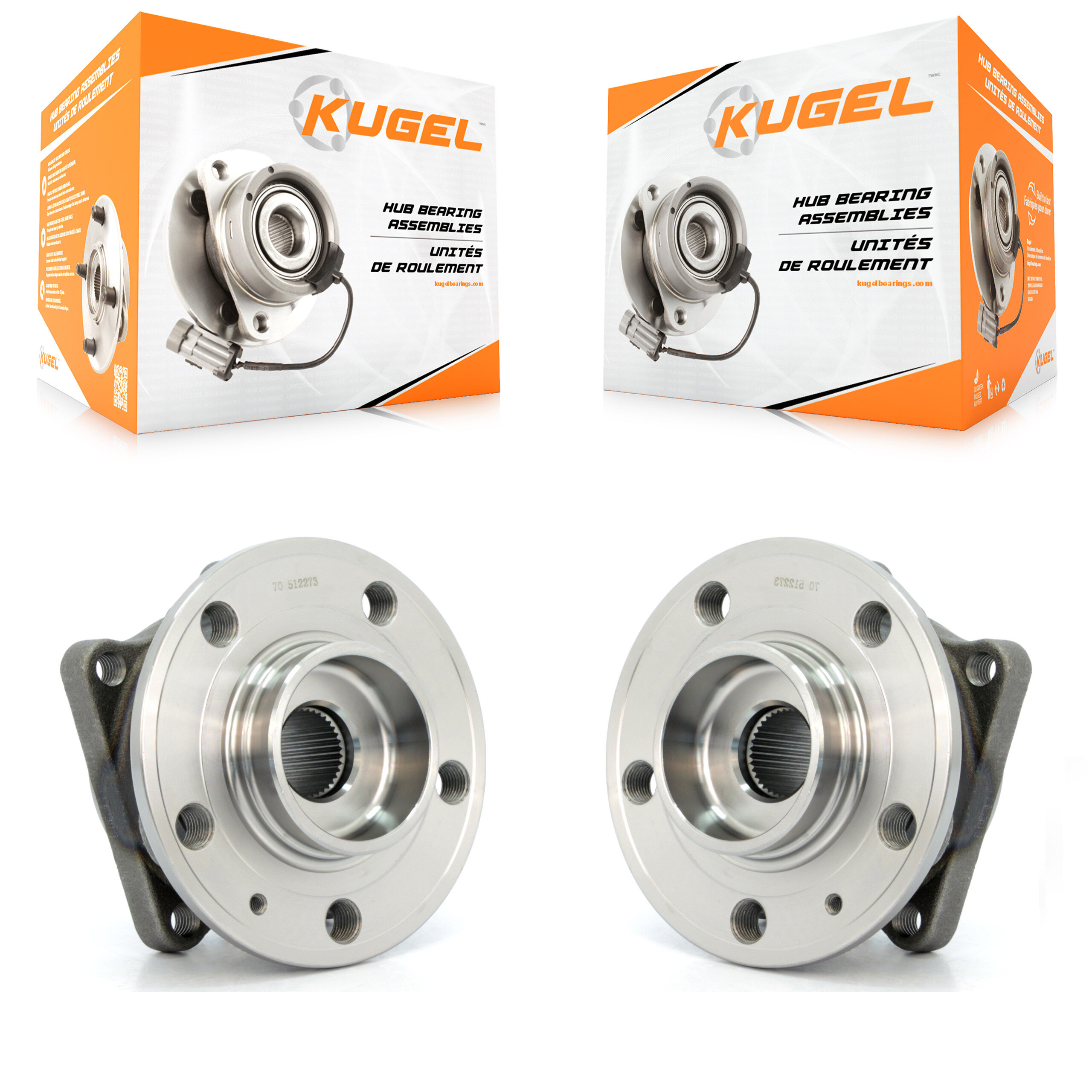 Kugel - K70-100629 - Rear Wheel Bearing and Hub Assembly Kits