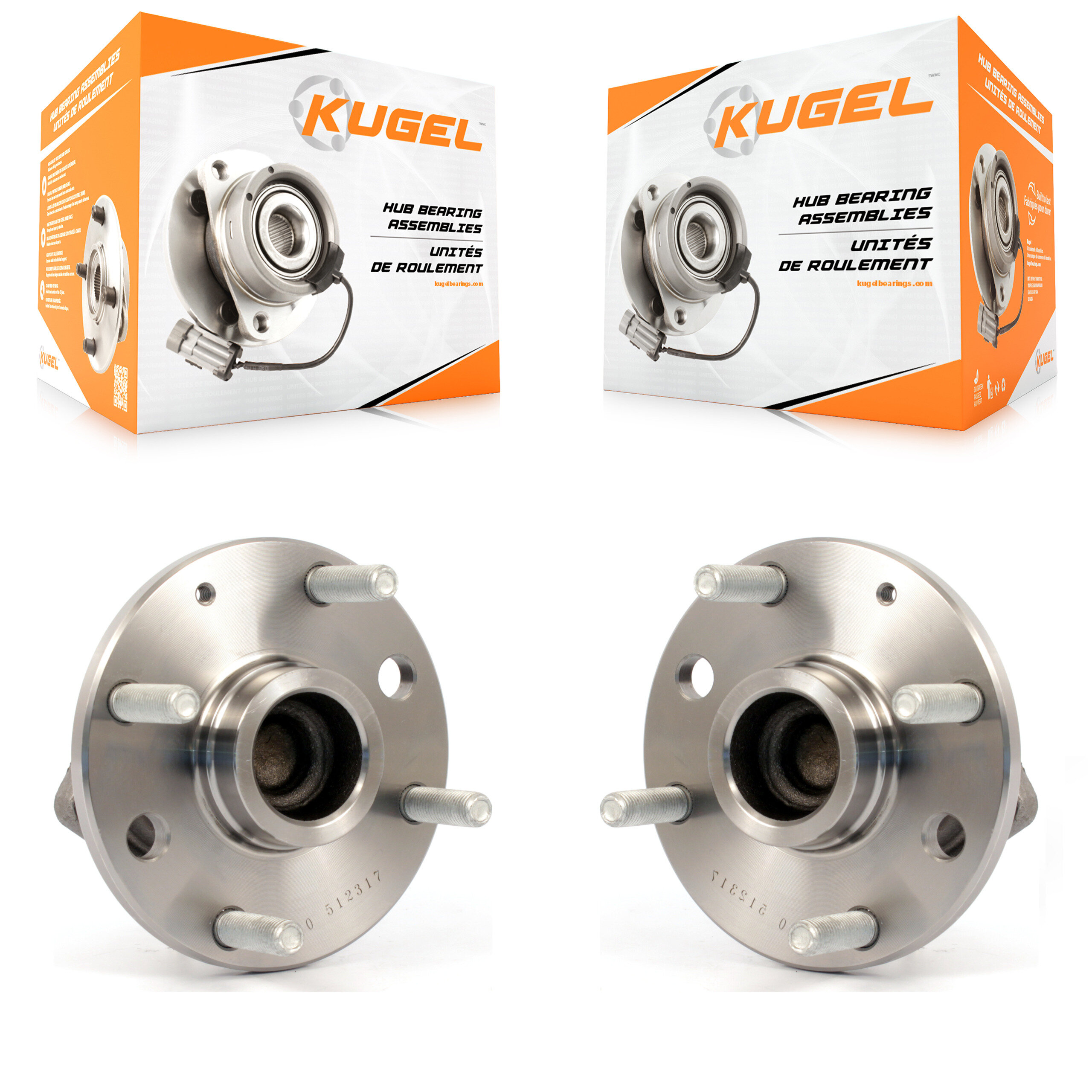 Kugel - K70-100654 - Rear Wheel Bearing and Hub Assembly Kits