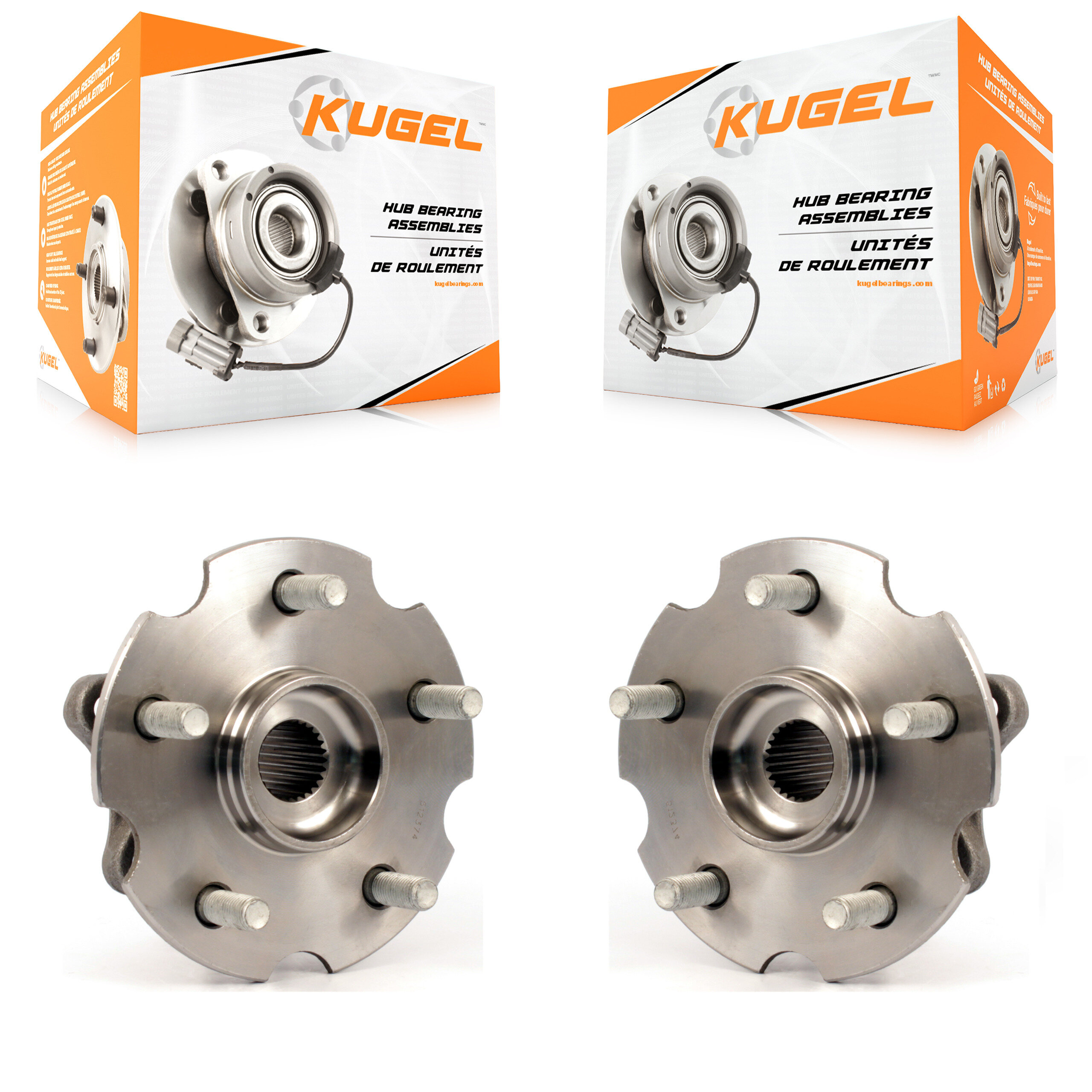 Kugel - K70-100695 - Rear Wheel Bearing and Hub Assembly Kits