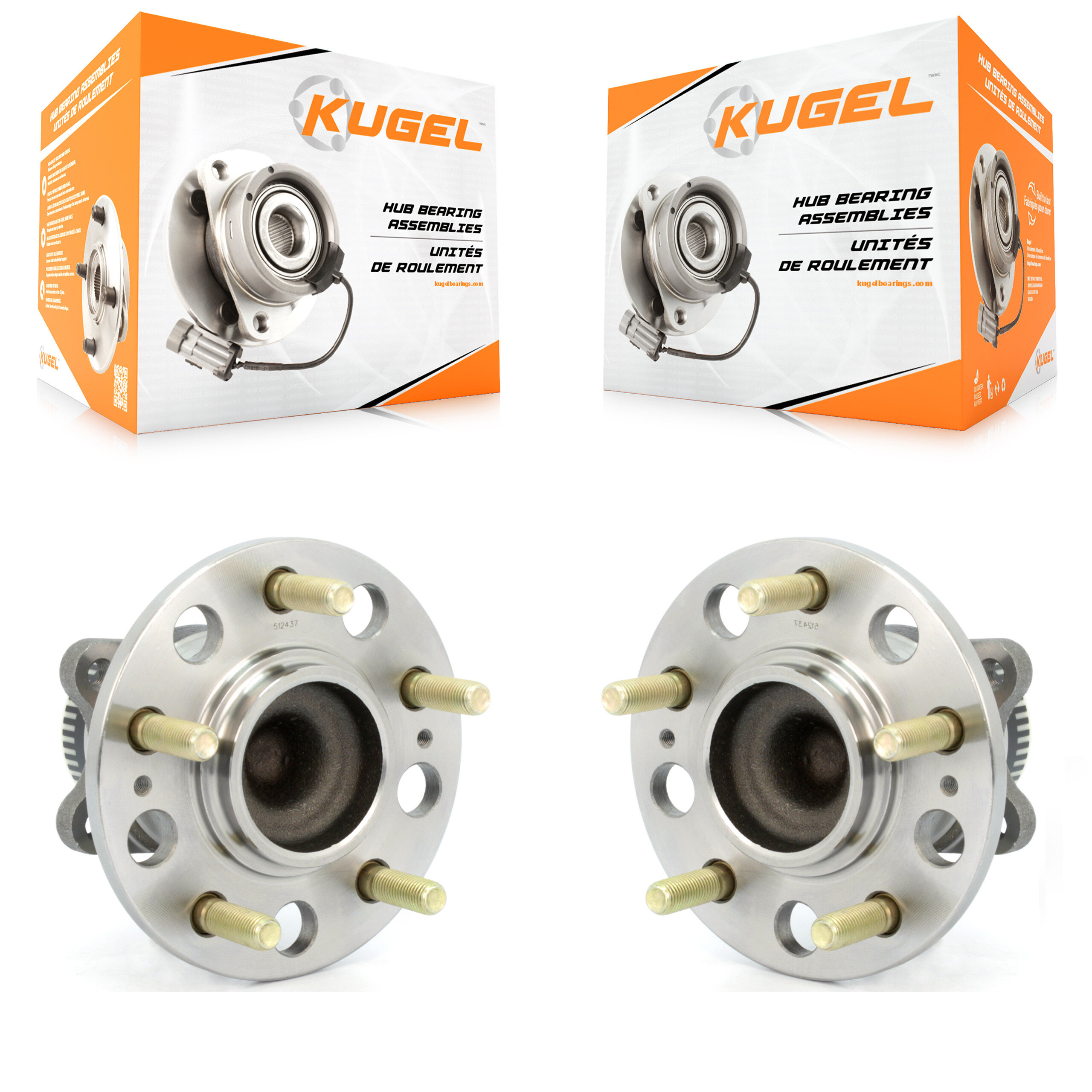 Kugel - K70-100729 - Rear Wheel Bearing and Hub Assembly Kits