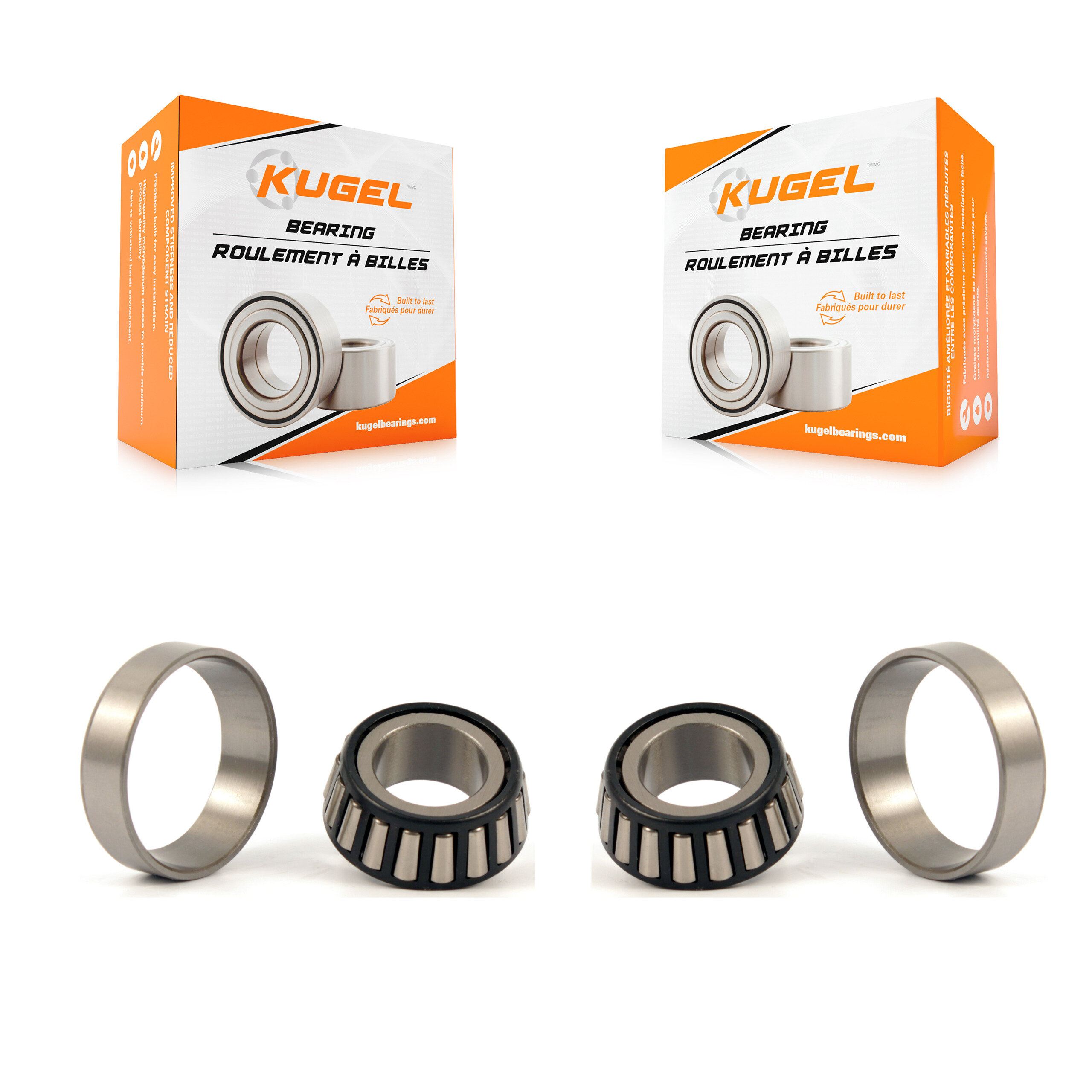 Kugel - K70-101084 - Front Outer Wheel Bearing and Race Set Kits