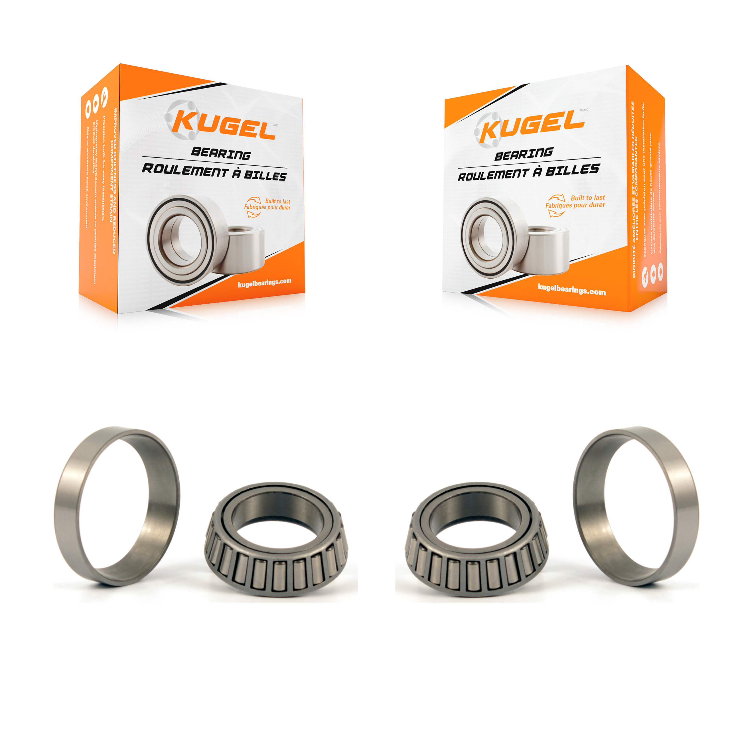 Kugel - K70-101085 - Front Outer Wheel Bearing and Race Set Kits
