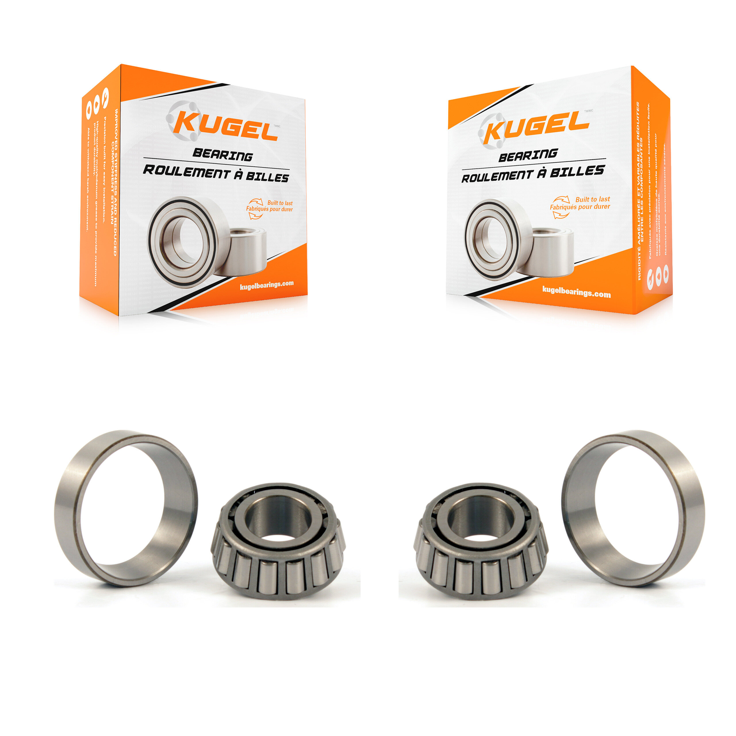Kugel - K70-101088 - Front Outer Wheel Bearing and Race Set Kits