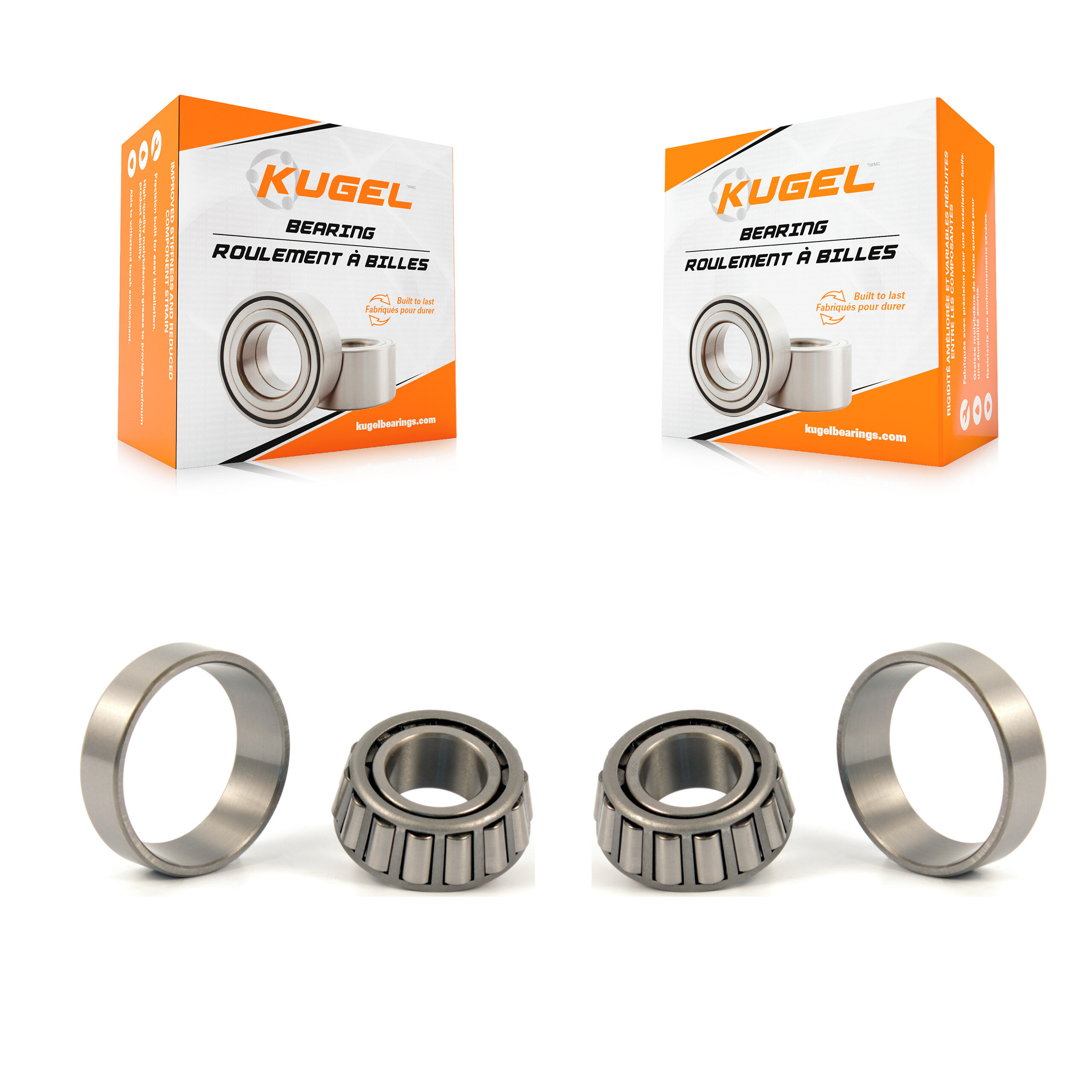Kugel - K70-101089 - Front Outer Wheel Bearing and Race Set Kits