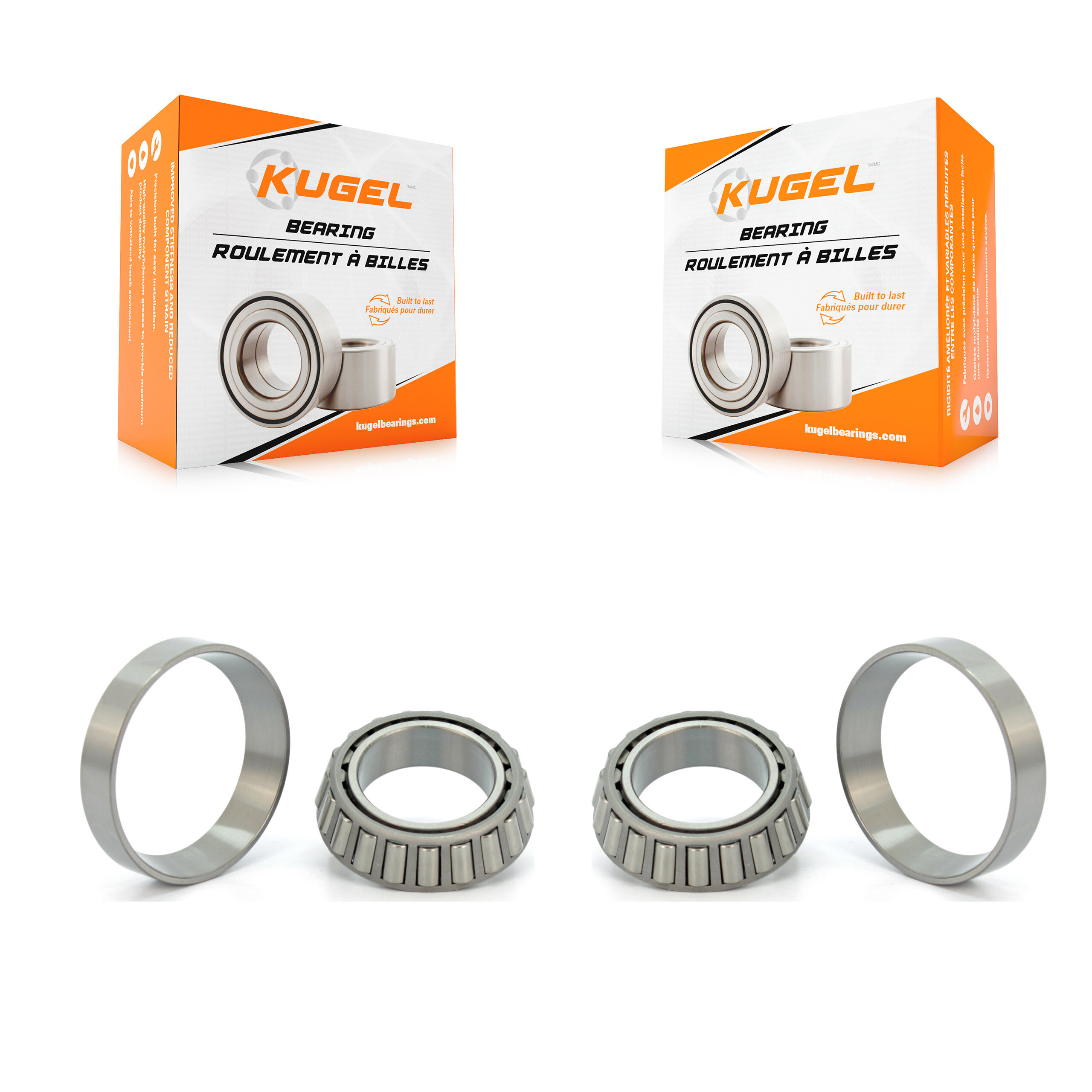 Kugel - K70-101091 - Front Outer Wheel Bearing and Race Set Kits