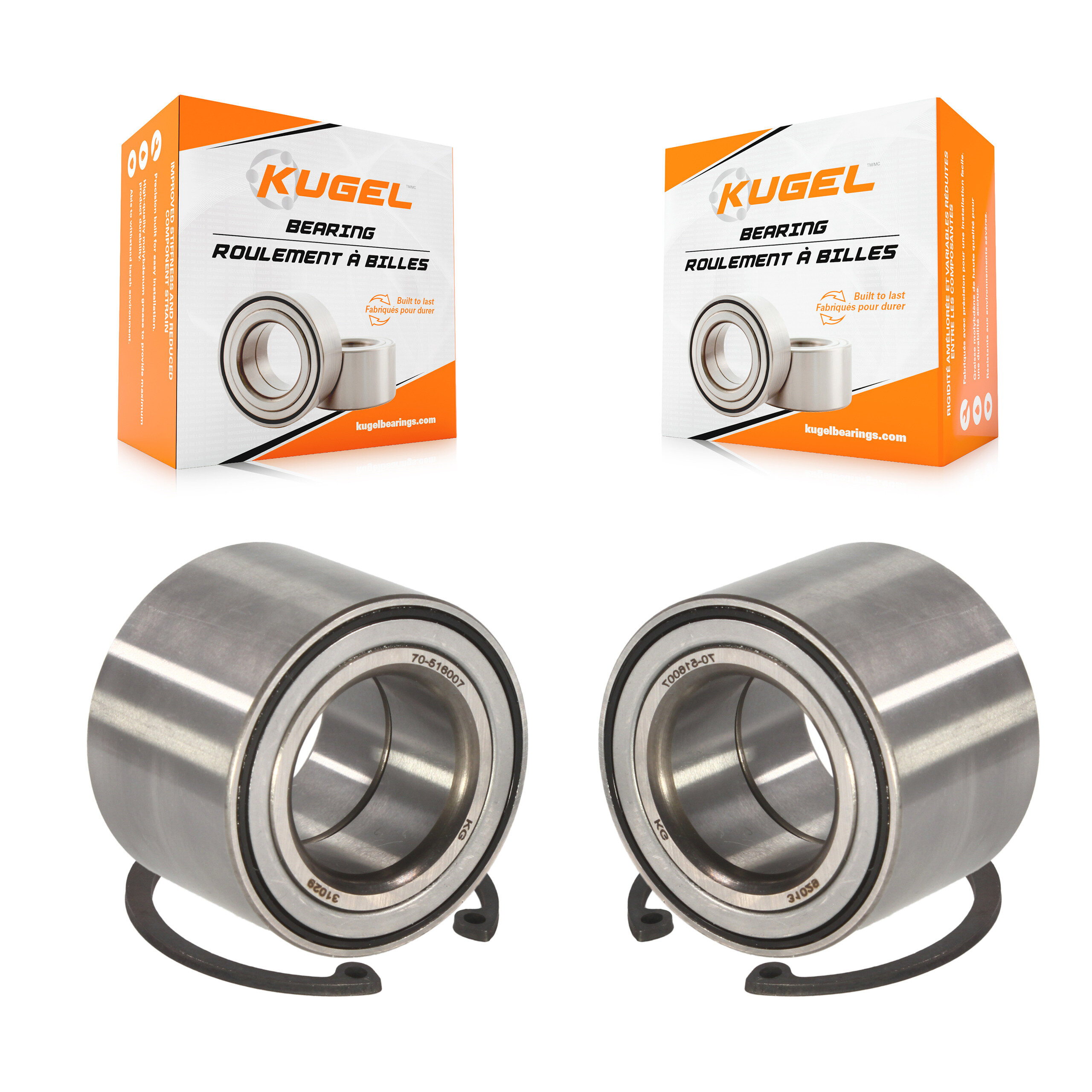 Kugel - K70-101097 - Rear Wheel Bearing and Race Set Kits