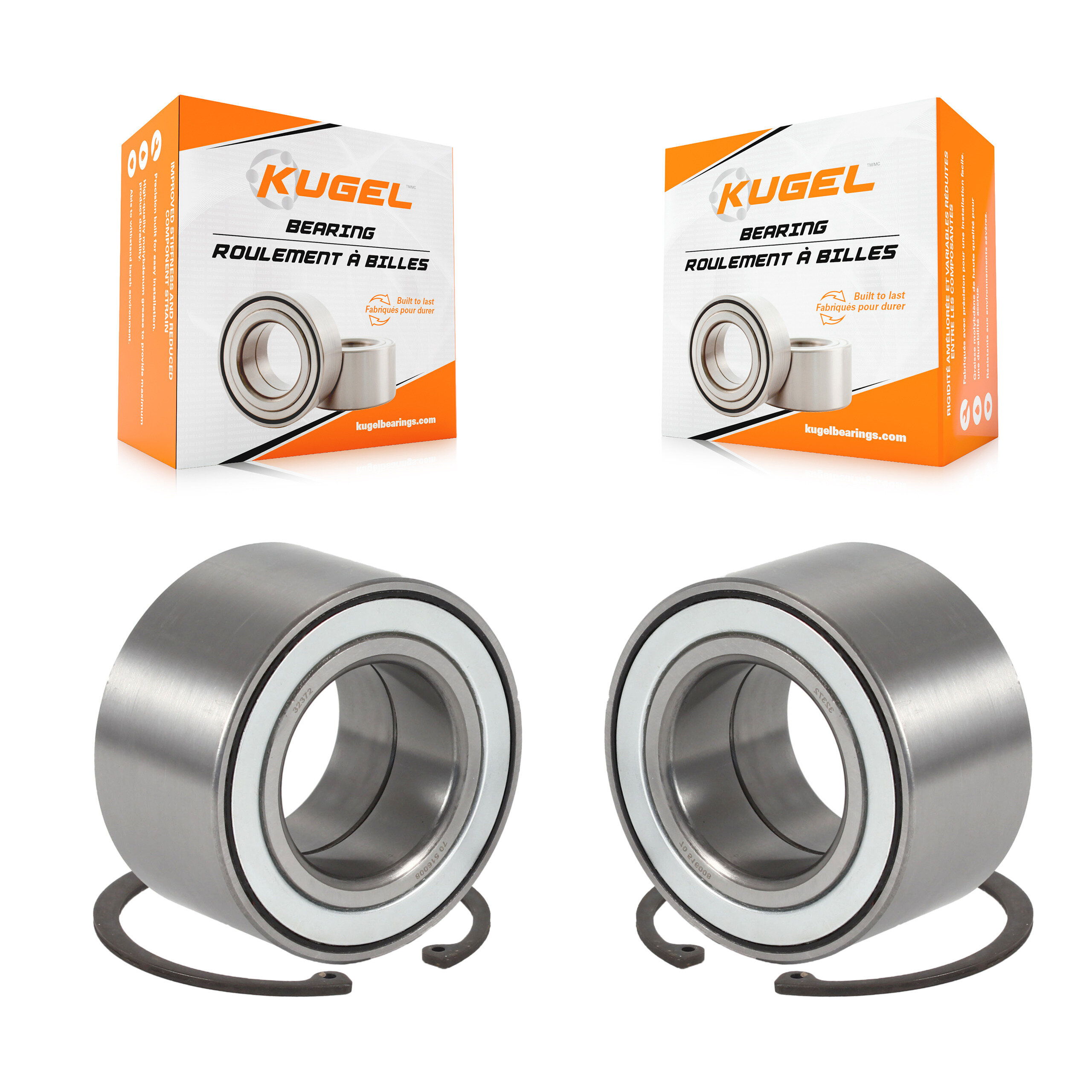 Kugel - K70-101098 - Rear Wheel Bearing and Race Set Kits