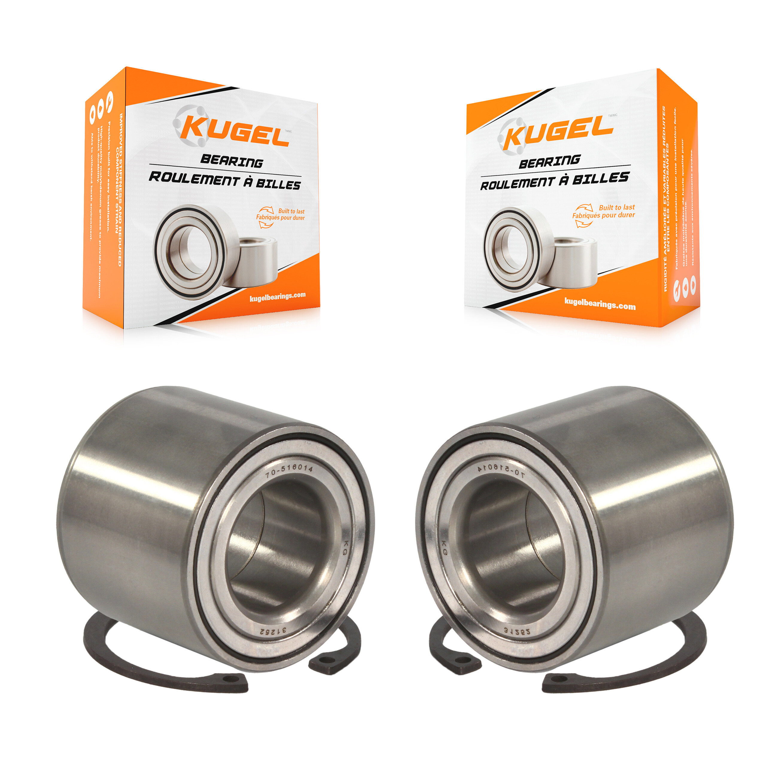 Kugel - K70-101100 - Rear Wheel Bearing and Race Set Kits