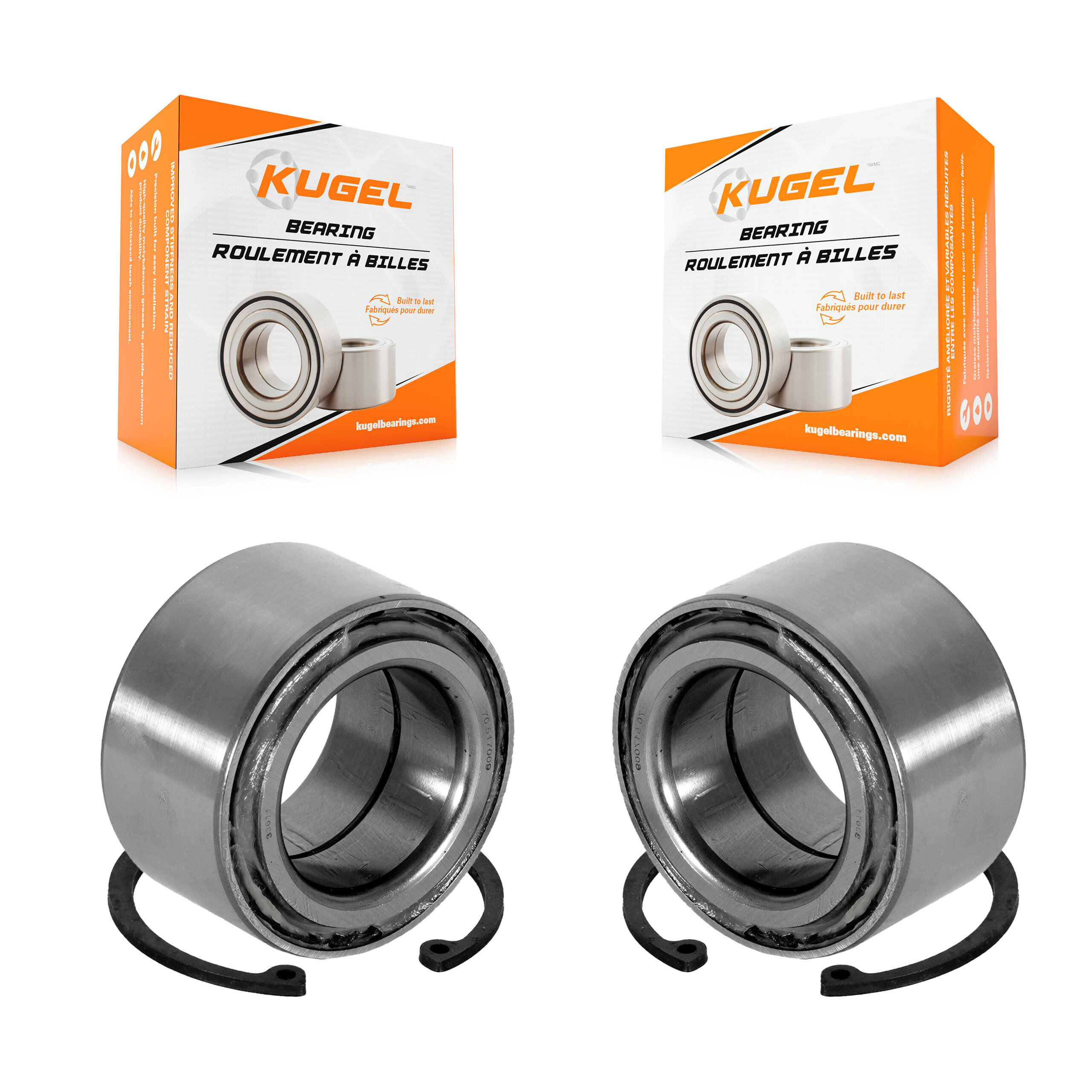 Kugel - K70-101319 - Front Inner Wheel Bearing and Race Set Kits