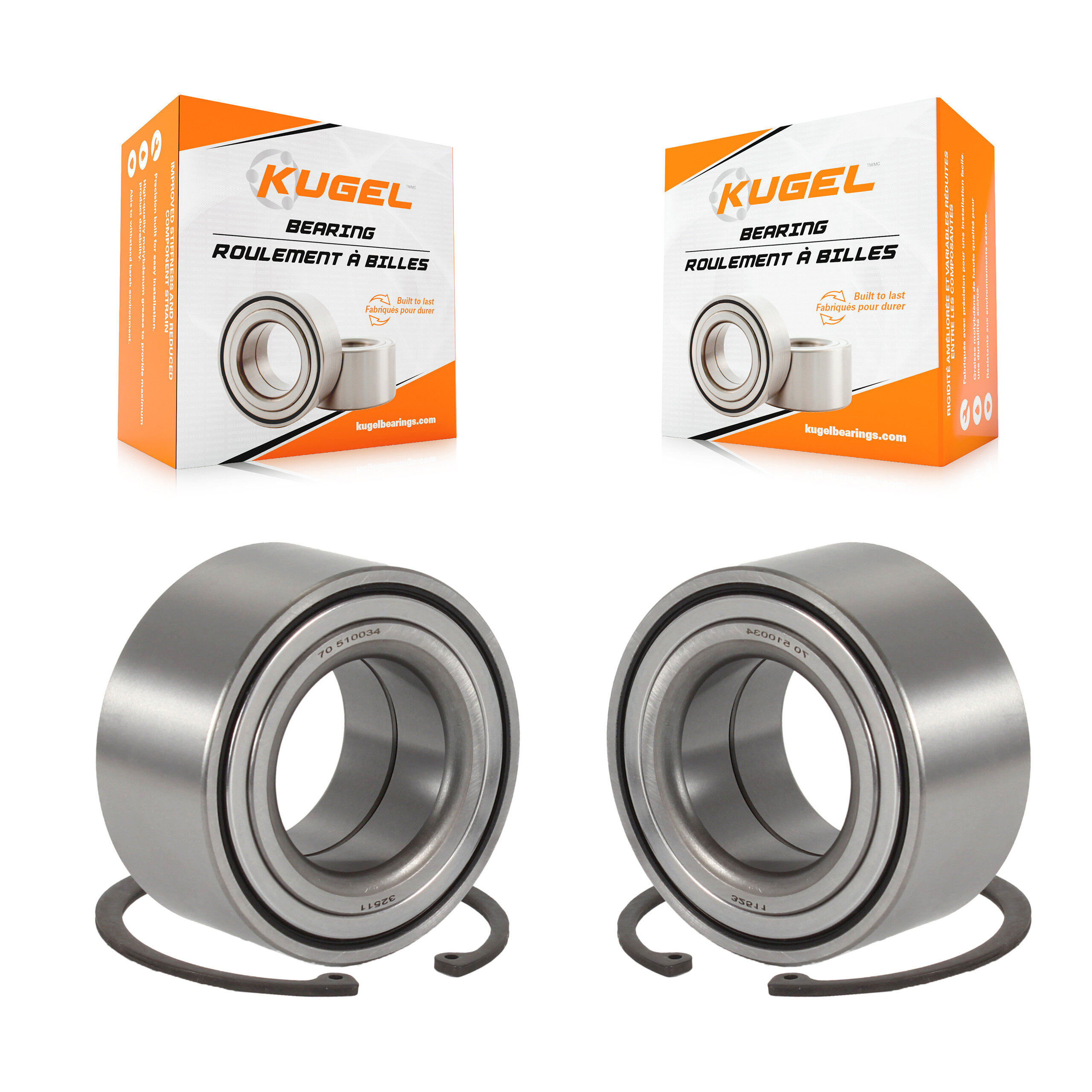 Kugel - K70-101338 - Front Inner Wheel Bearing Kits