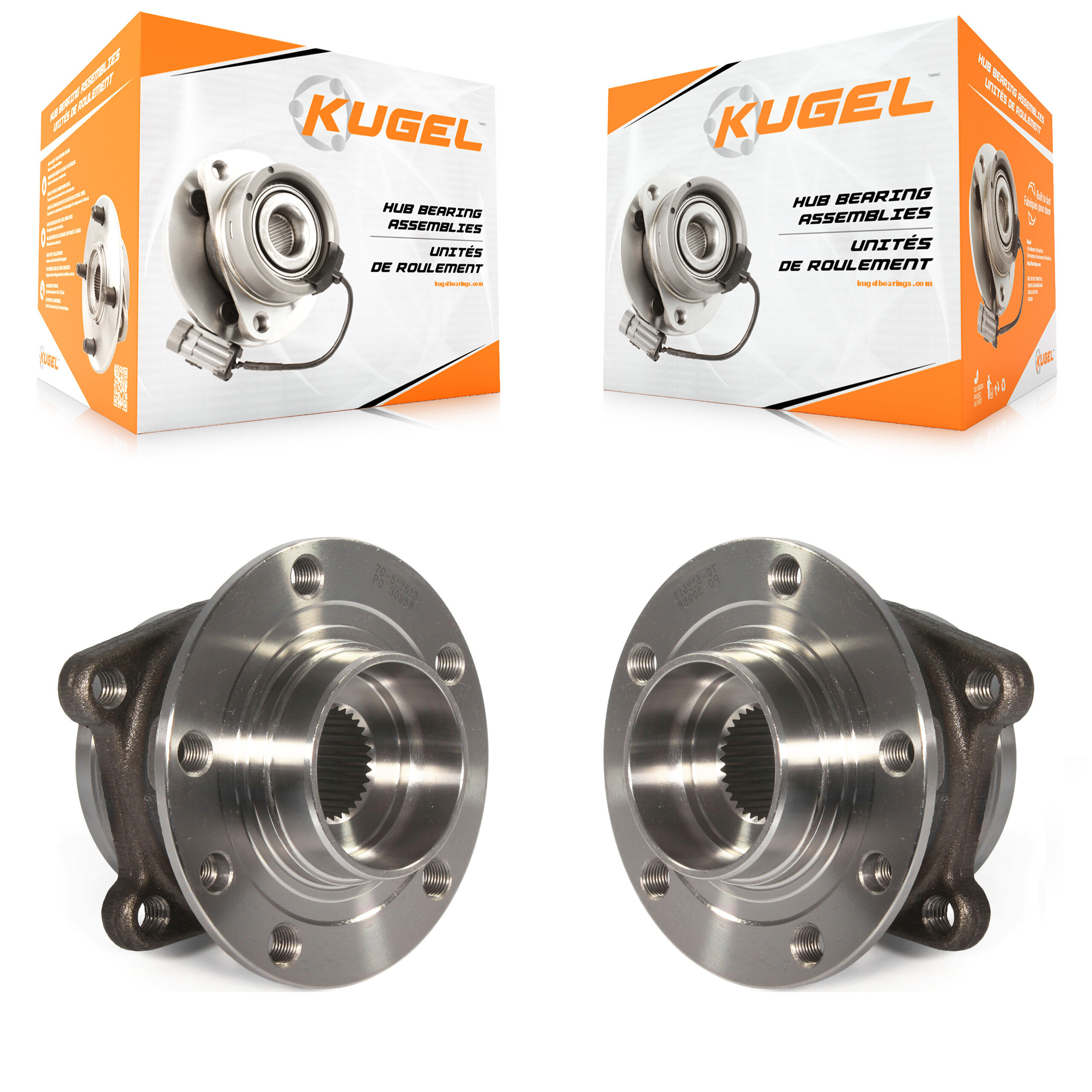 Kugel - K70-101379 - Rear Wheel Bearing and Hub Assembly Kits