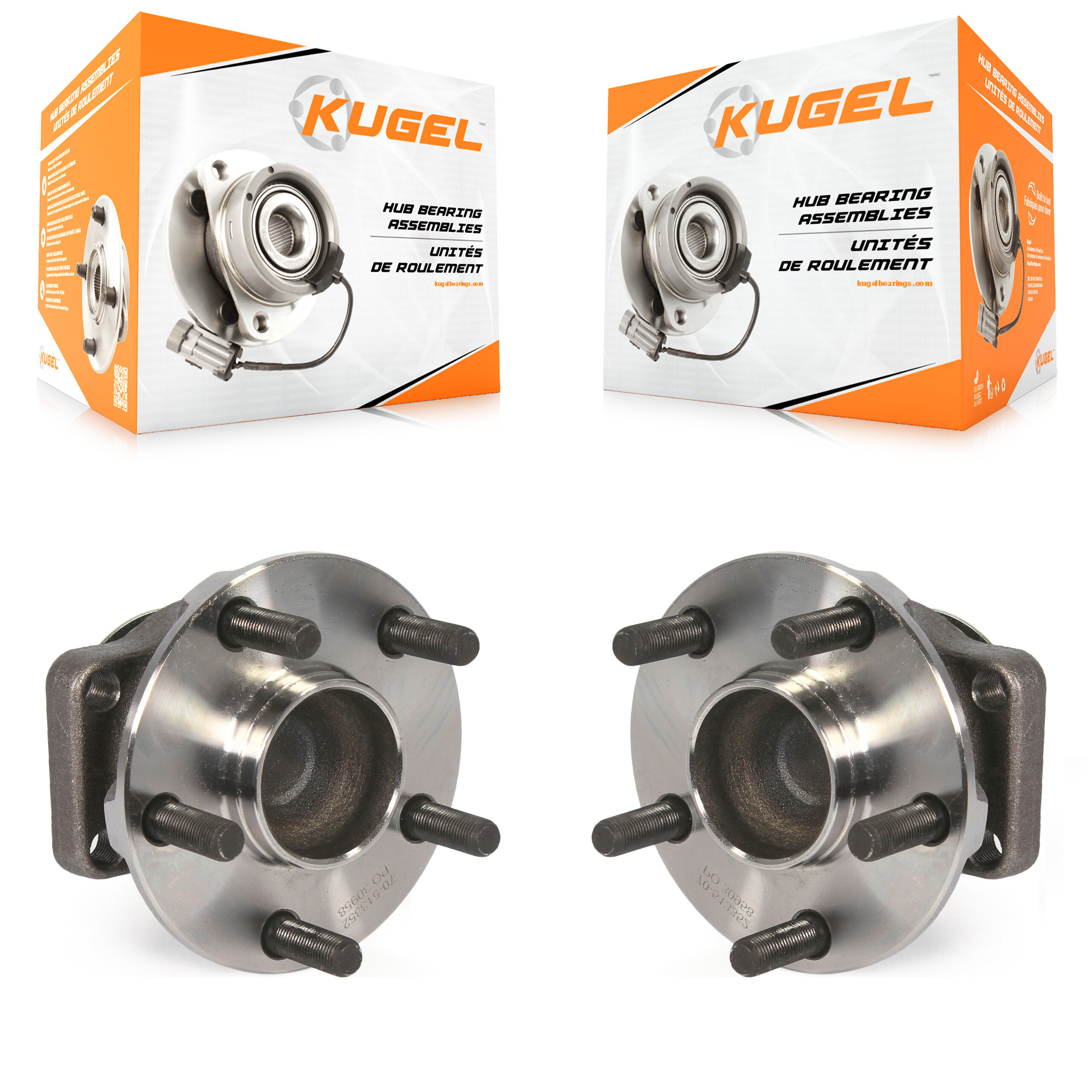 Kugel - K70-101407 - Front Wheel Bearing and Hub Assembly Kits