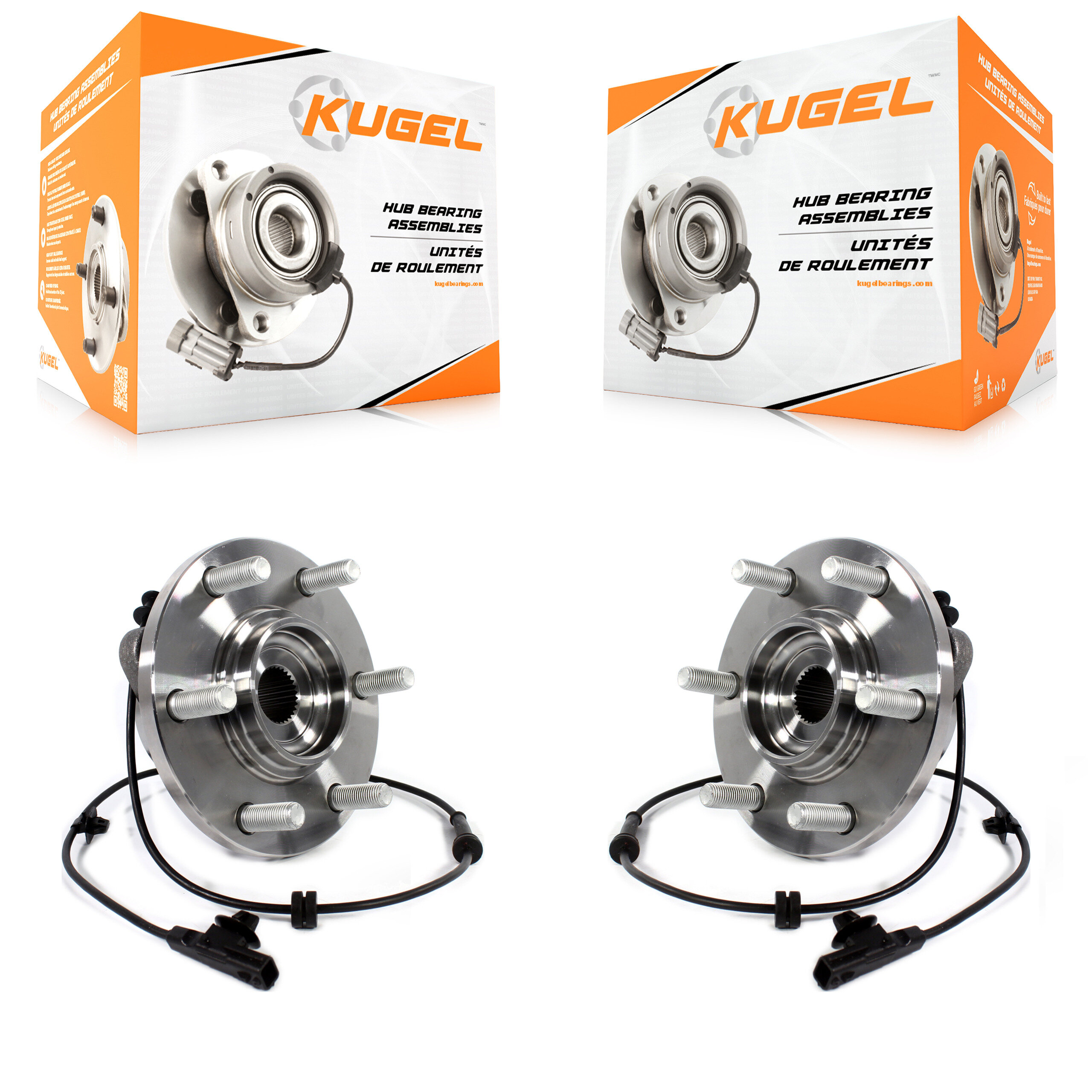 Kugel - K70-101489 - Front Wheel Bearing and Hub Assembly Kits