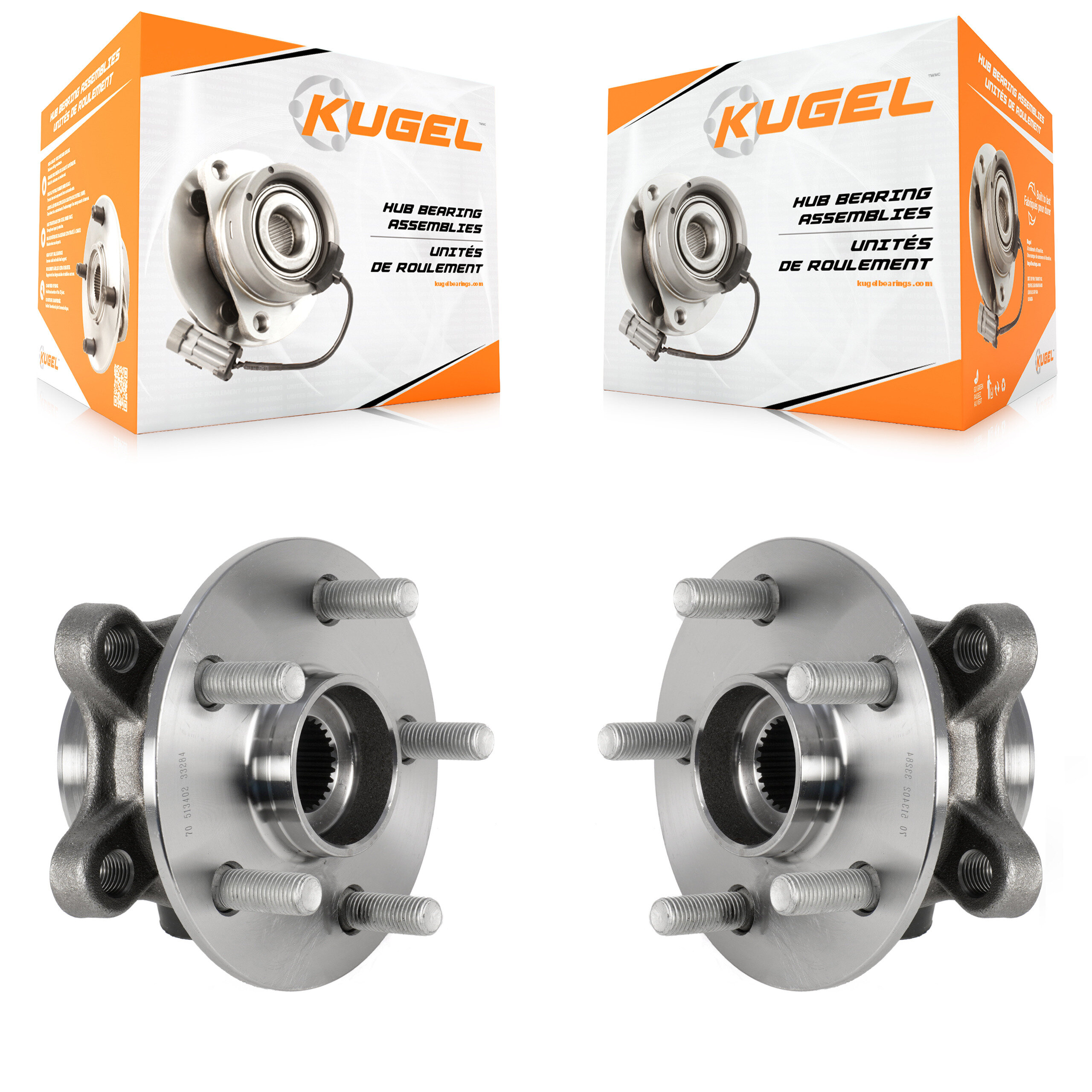 Kugel - K70-101812 - Front Wheel Bearing and Hub Assembly Kits